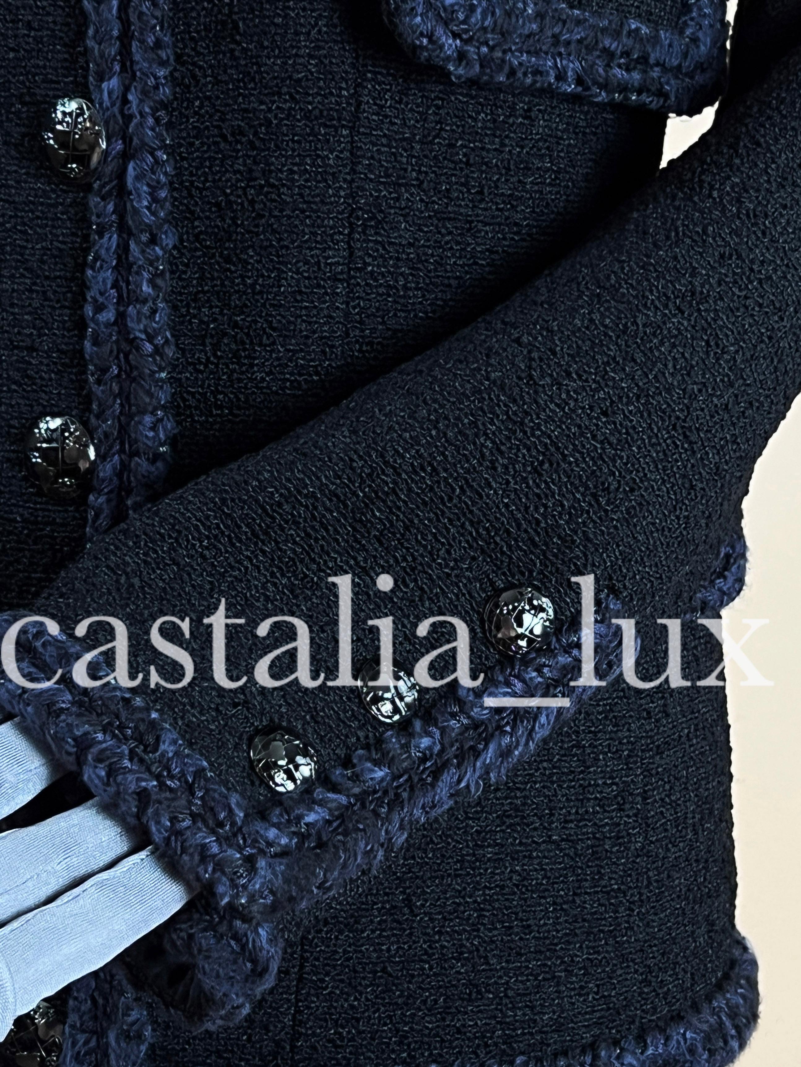 Chanel Iconic Keira Knightley Style Black Tweed Jacket 7