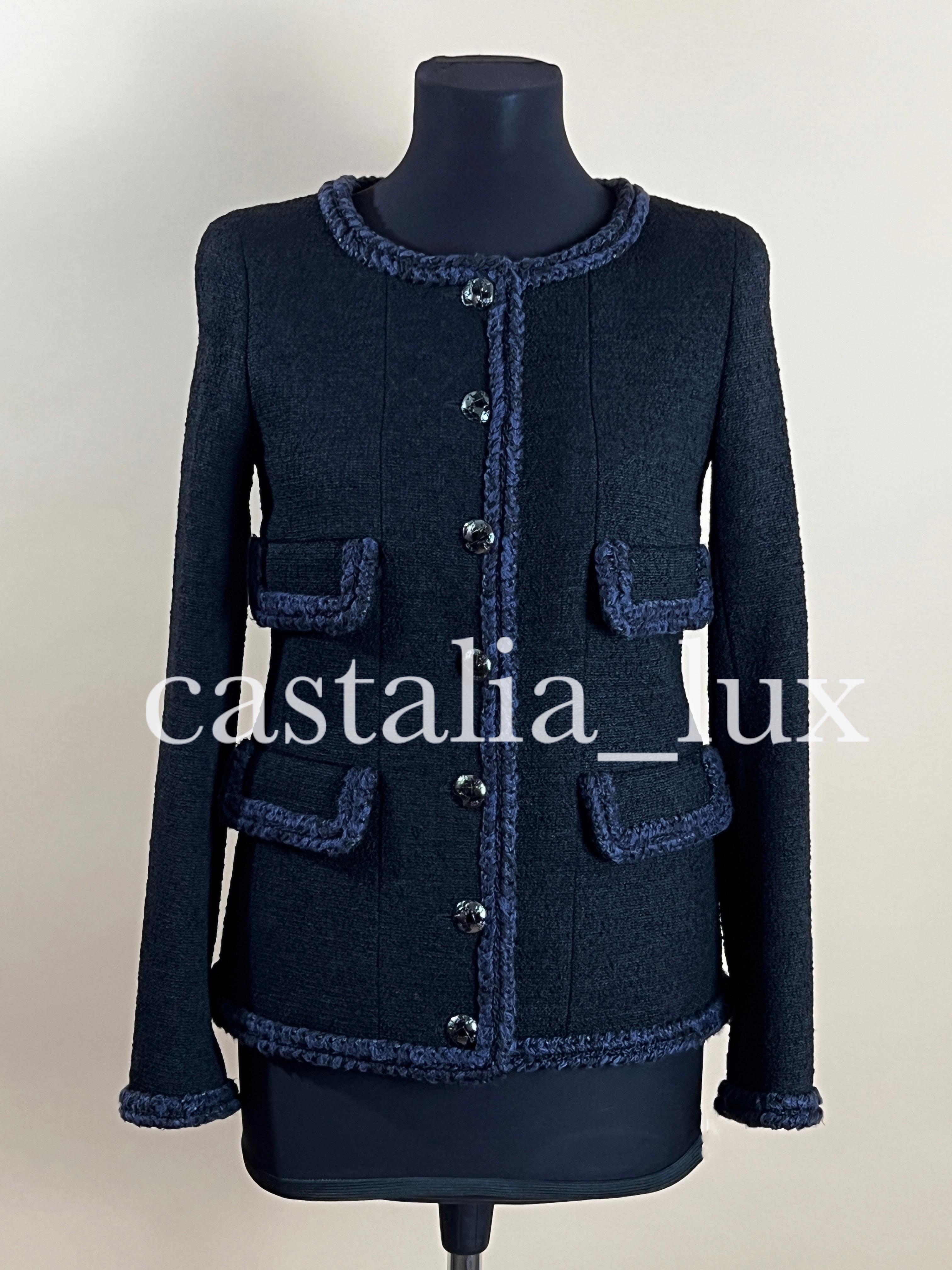 Chanel Iconic Keira Knightley Style Black Tweed Jacket 8
