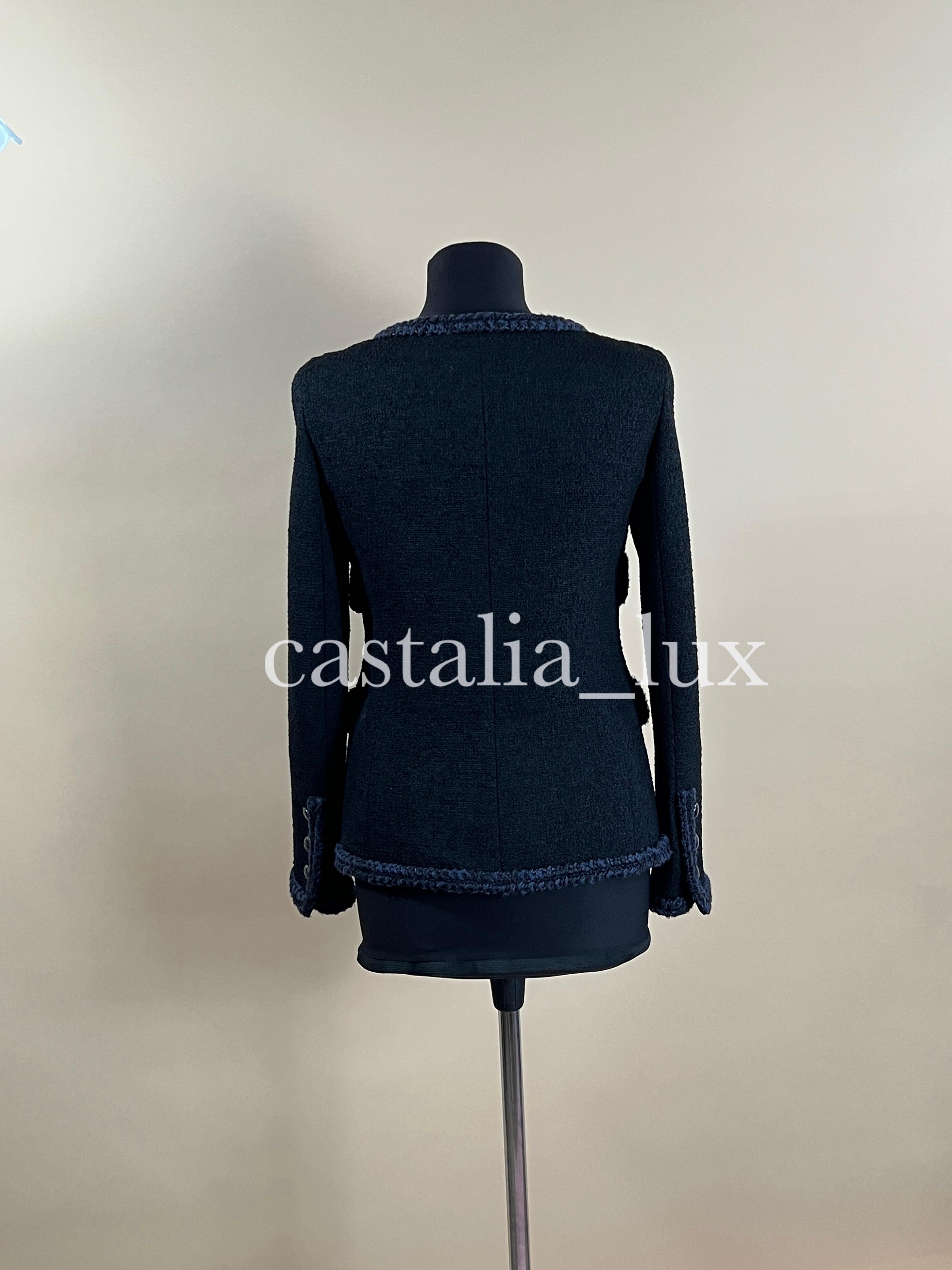 Chanel Iconic Keira Knightley Style Black Tweed Jacket 9