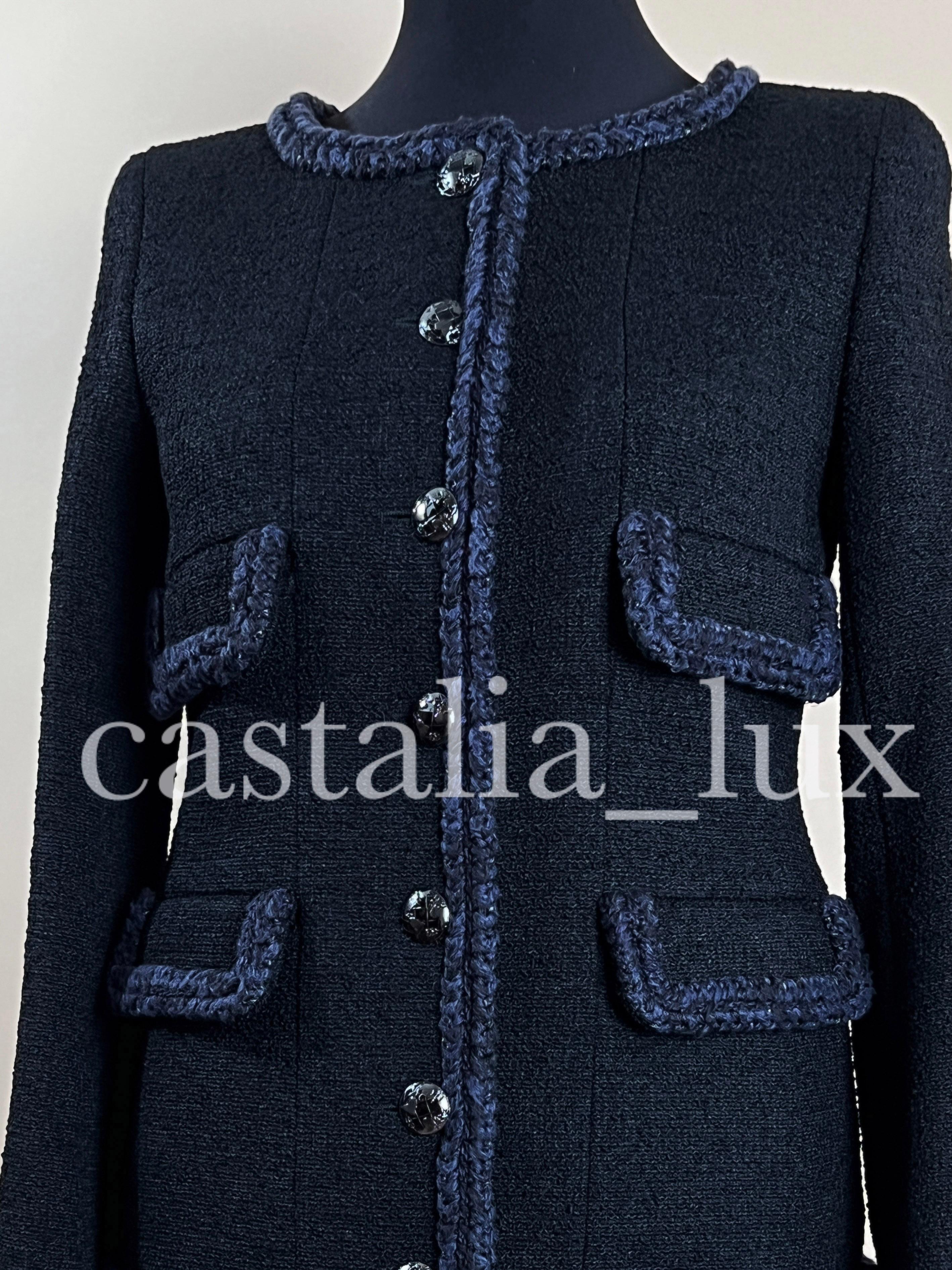 Chanel Iconic Keira Knightley Style Black Tweed Jacket 10