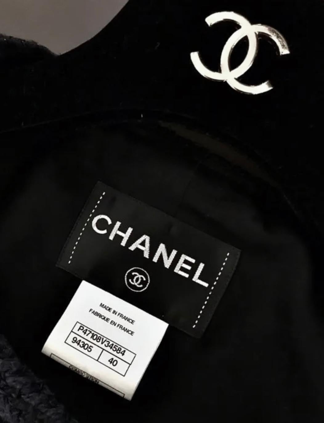 Chanel Iconic Keira Knightley Style Black Tweed Jacket 11