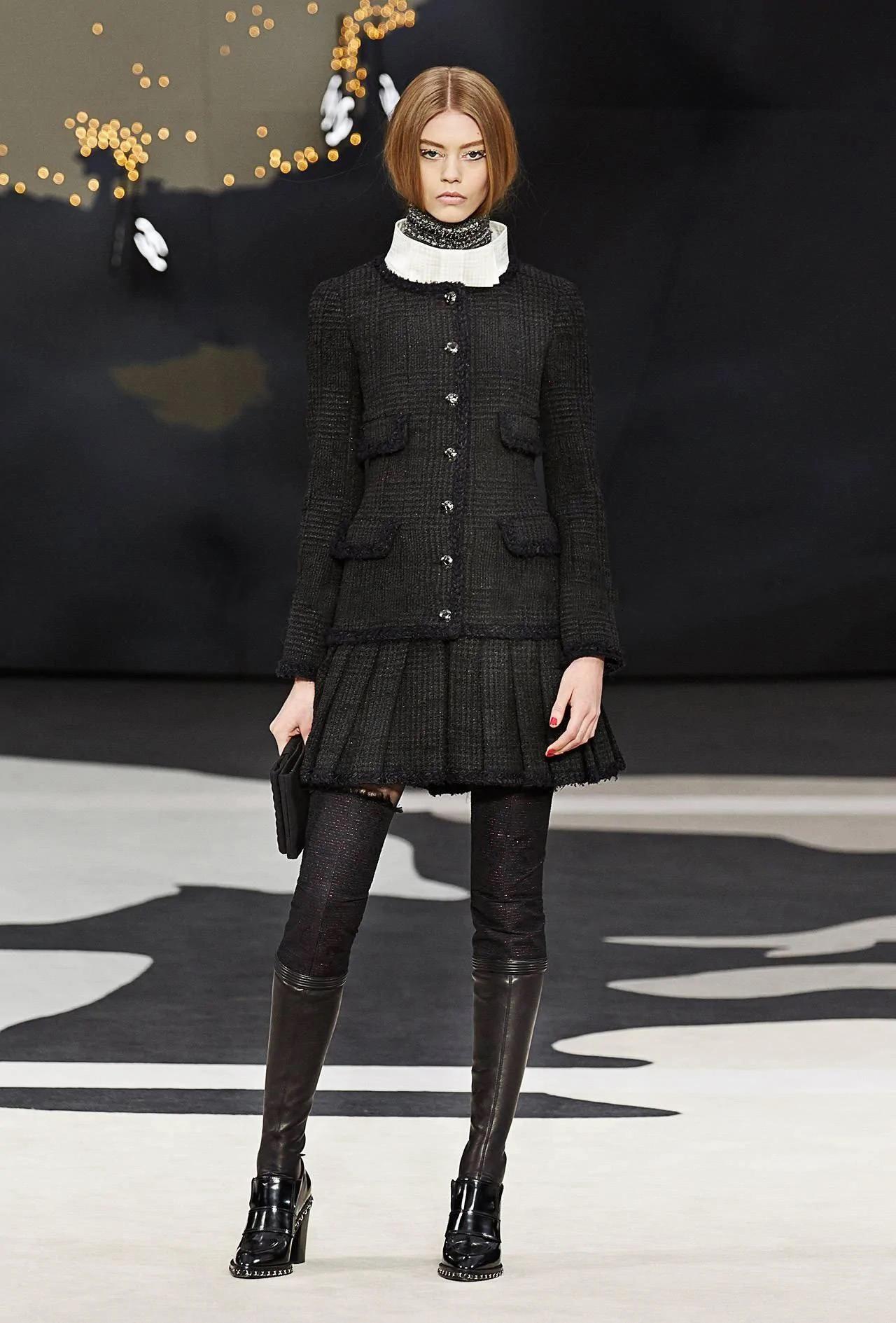 Chanel Iconic Keira Knightley Style Black Tweed Jacket 2