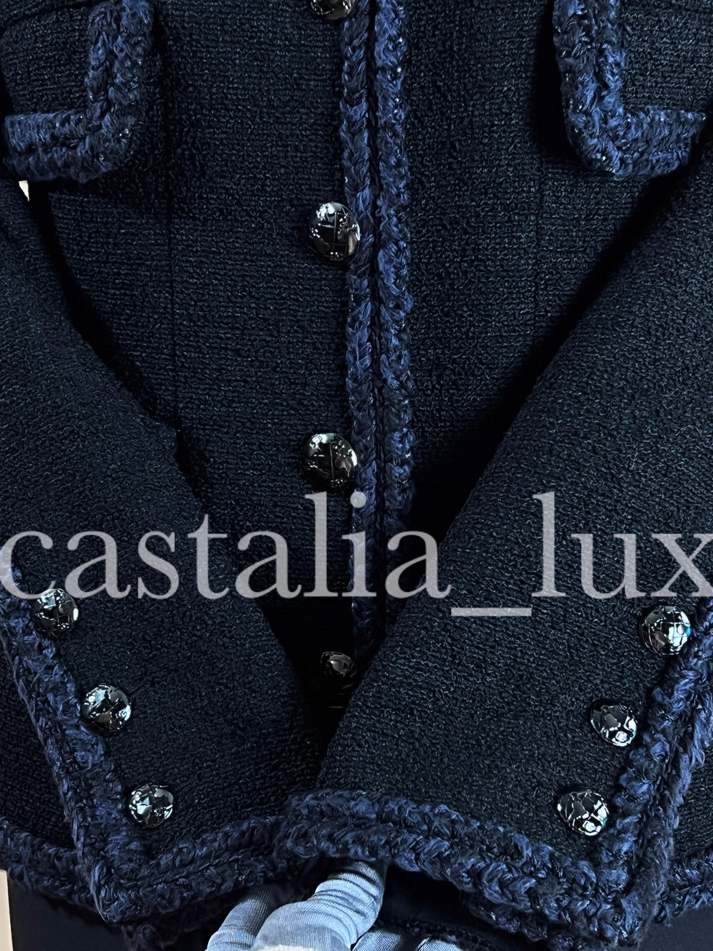 Chanel Iconic Keira Knightley Style Black Tweed Jacket 4