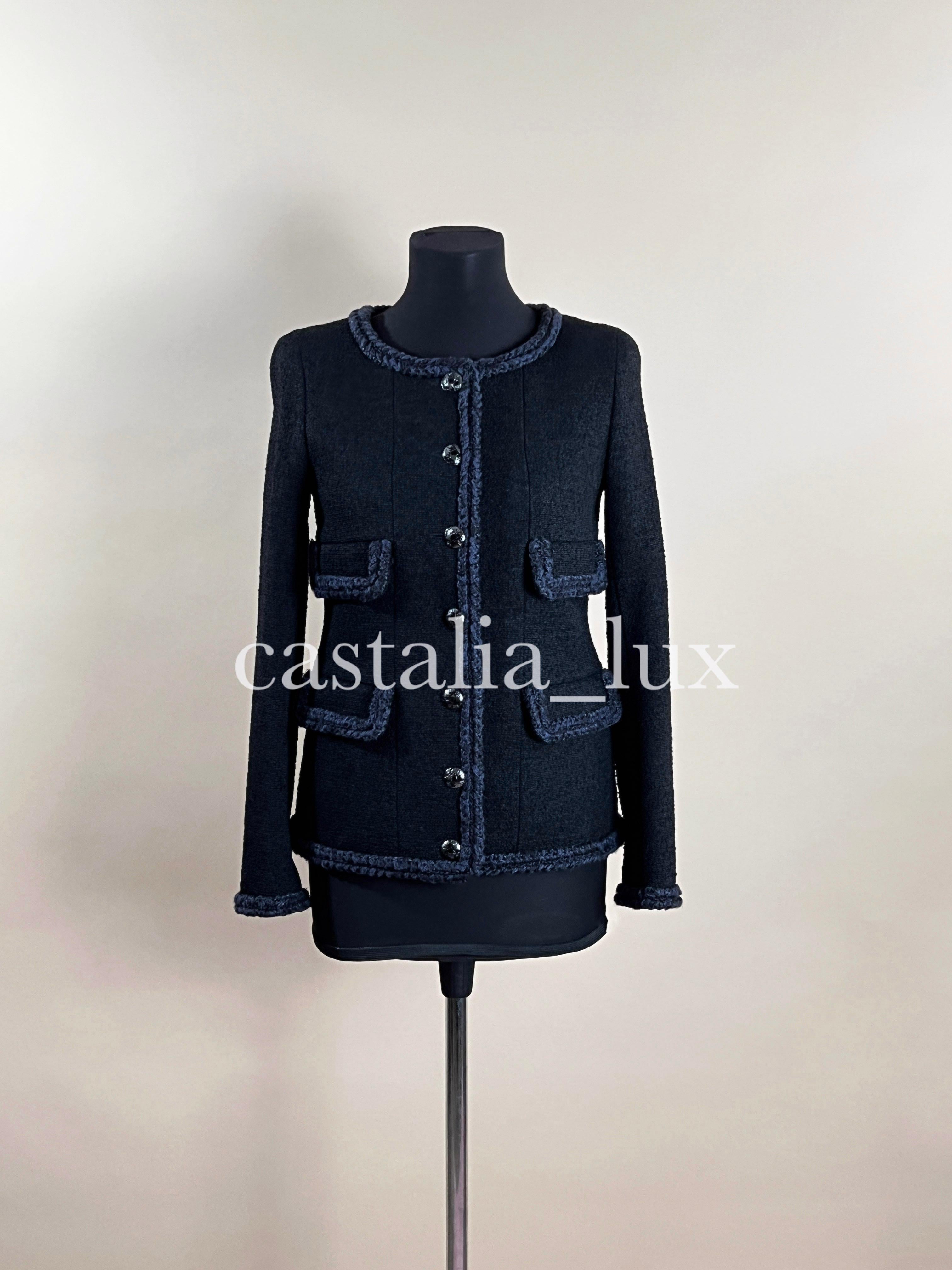 Chanel Iconic Keira Knightley Style Black Tweed Jacket 5