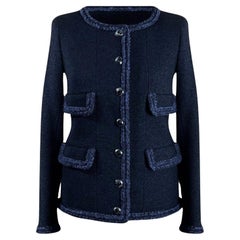 Chanel Iconic Keira Knightley Style Black Tweed Jacket