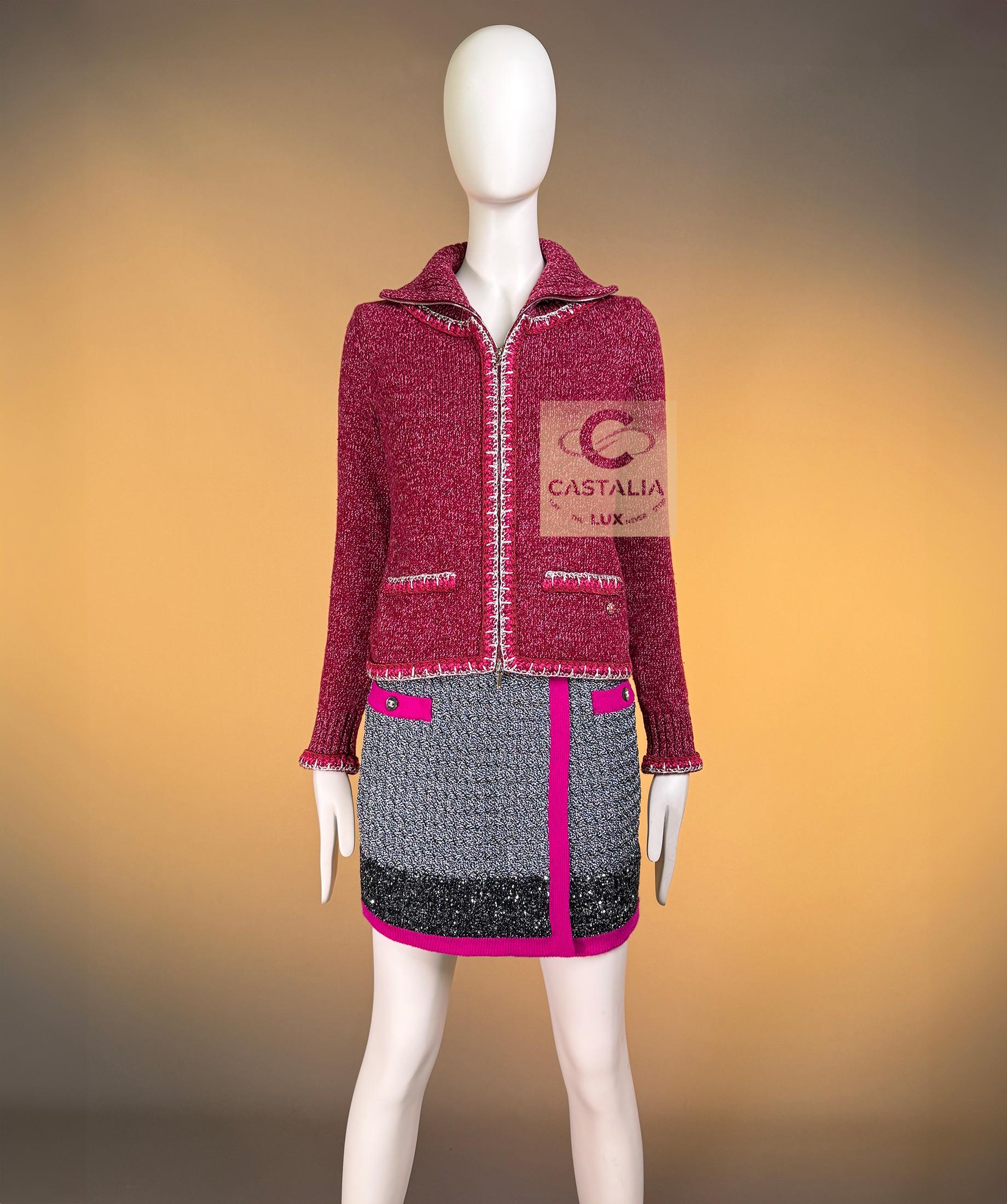 CHANEL Iconic Kristen Stewart Style Burgundy Jacke 34 FR im Angebot 8