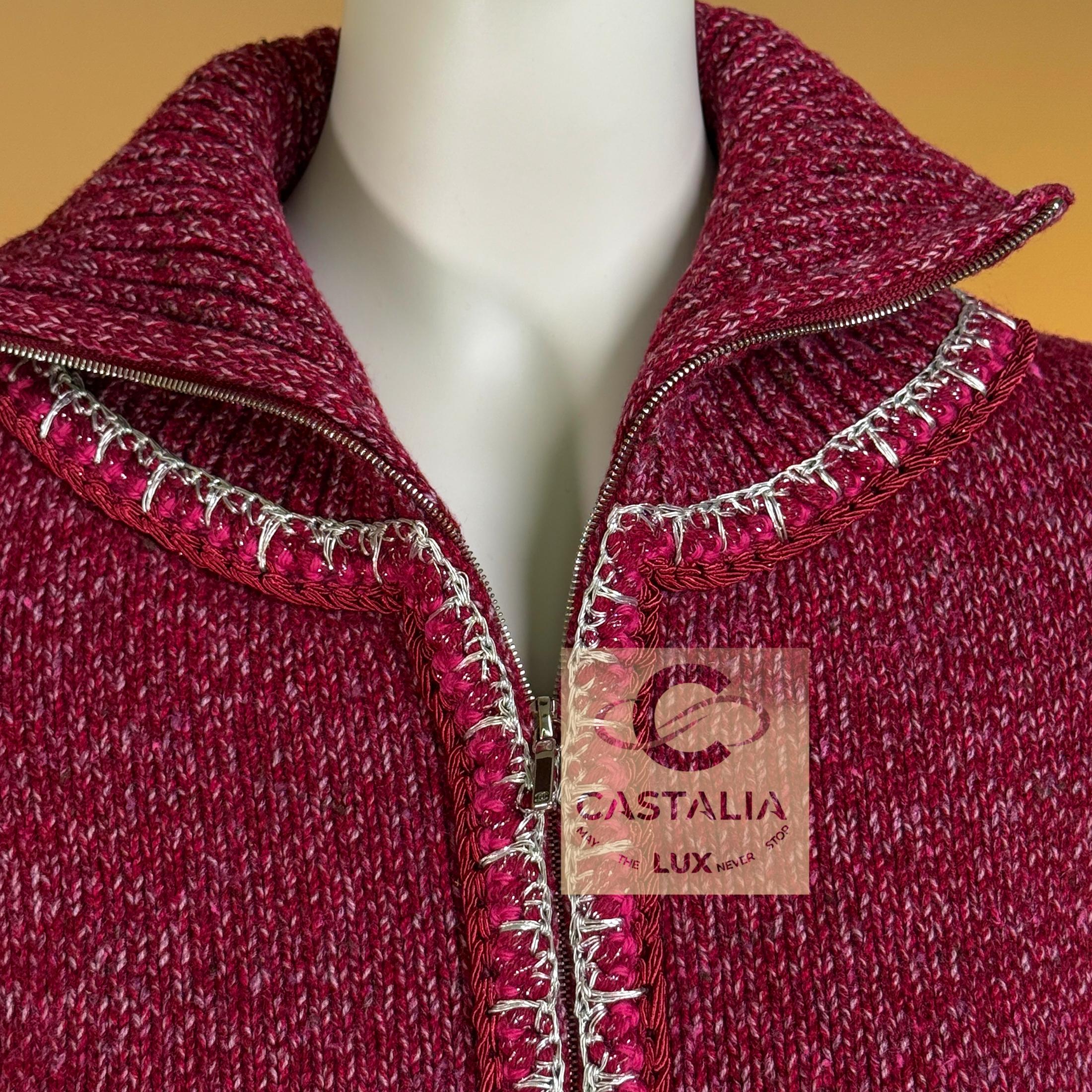 CHANEL Iconic Kristen Stewart Style Burgundy Jacke 34 FR im Angebot 5