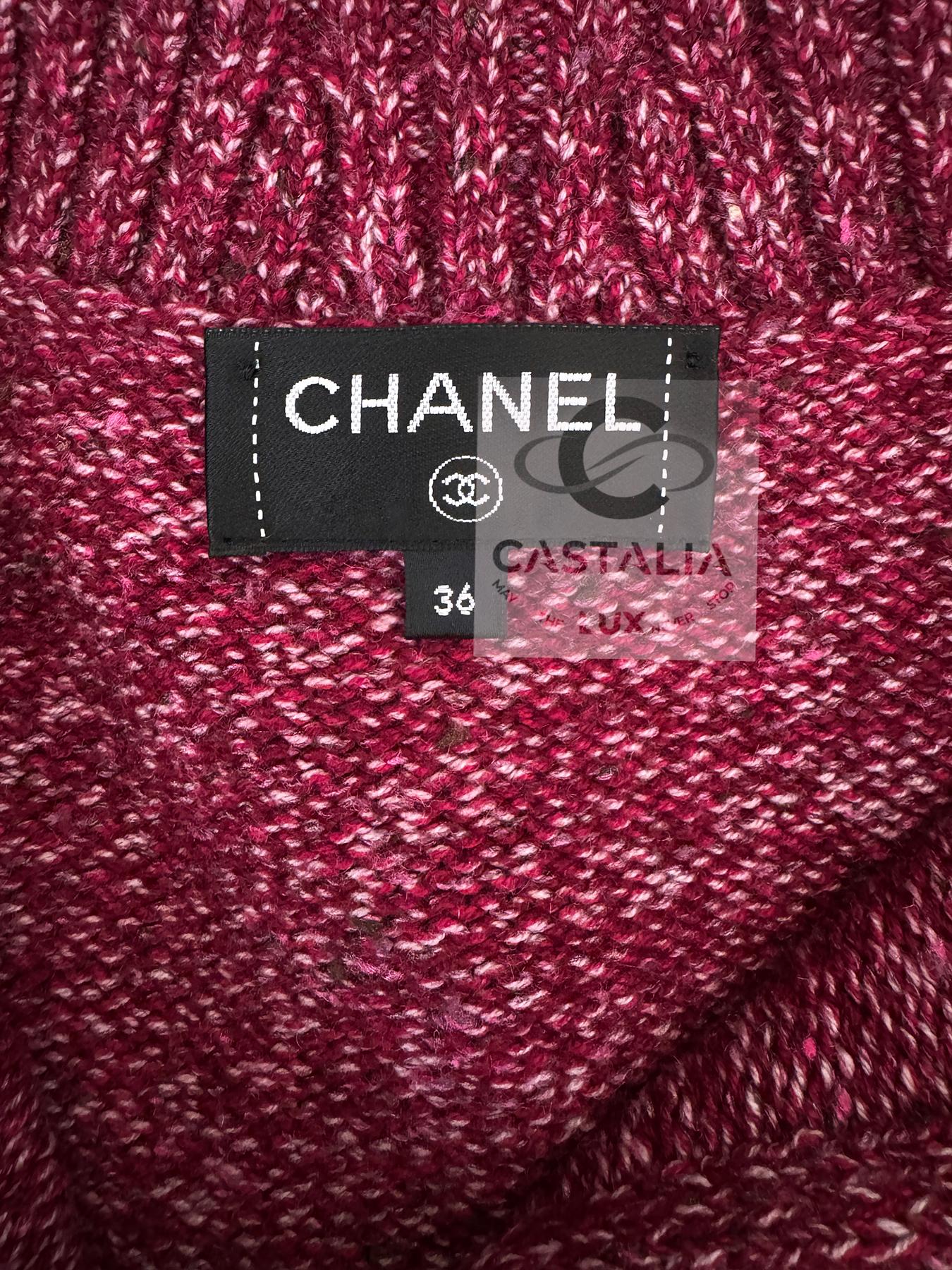 CHANEL Chaqueta Borgoña Icónica Estilo Kristen Stewart 36 FR en venta 12