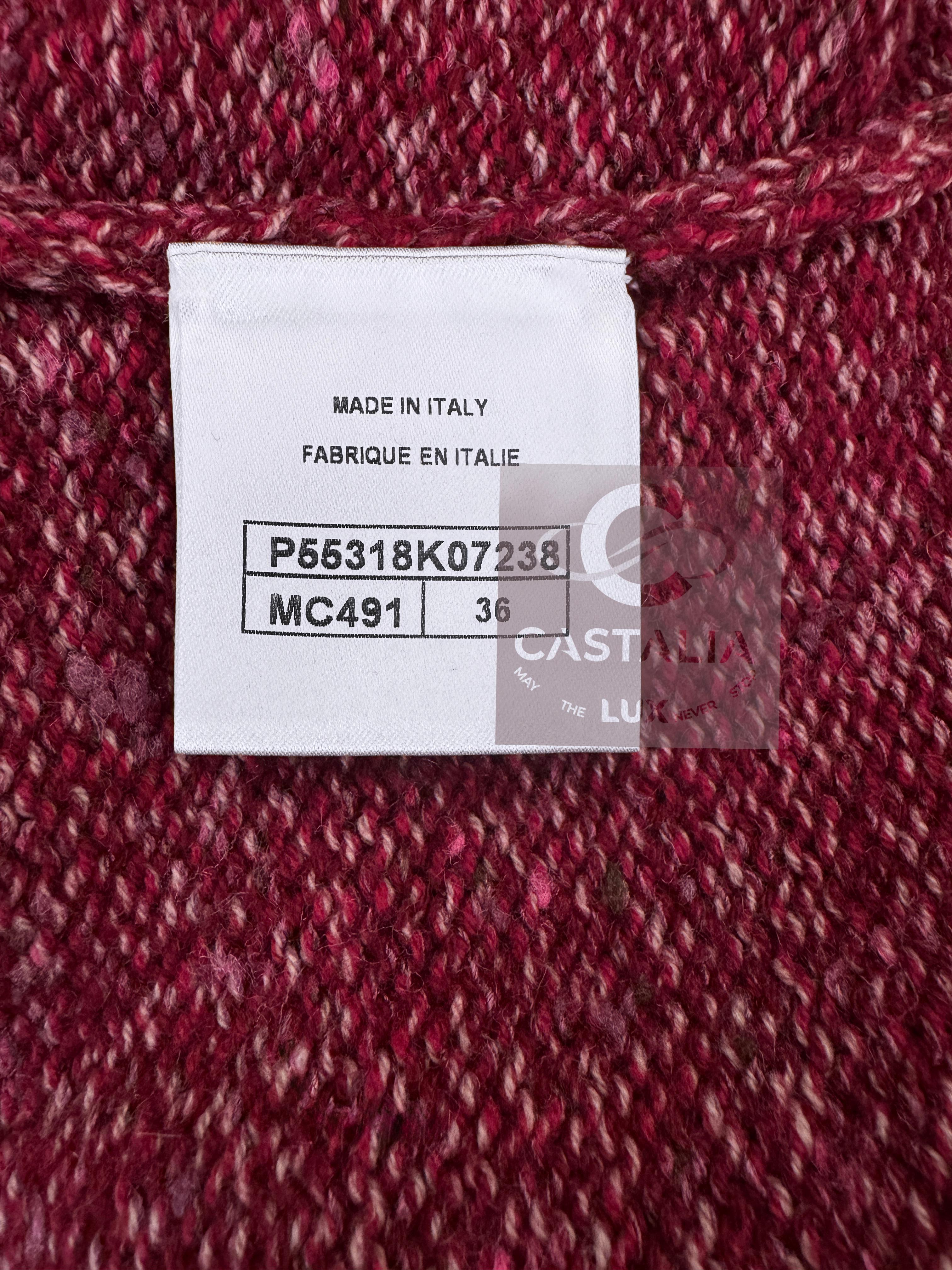 CHANEL Chaqueta Borgoña Icónica Estilo Kristen Stewart 36 FR en venta 13