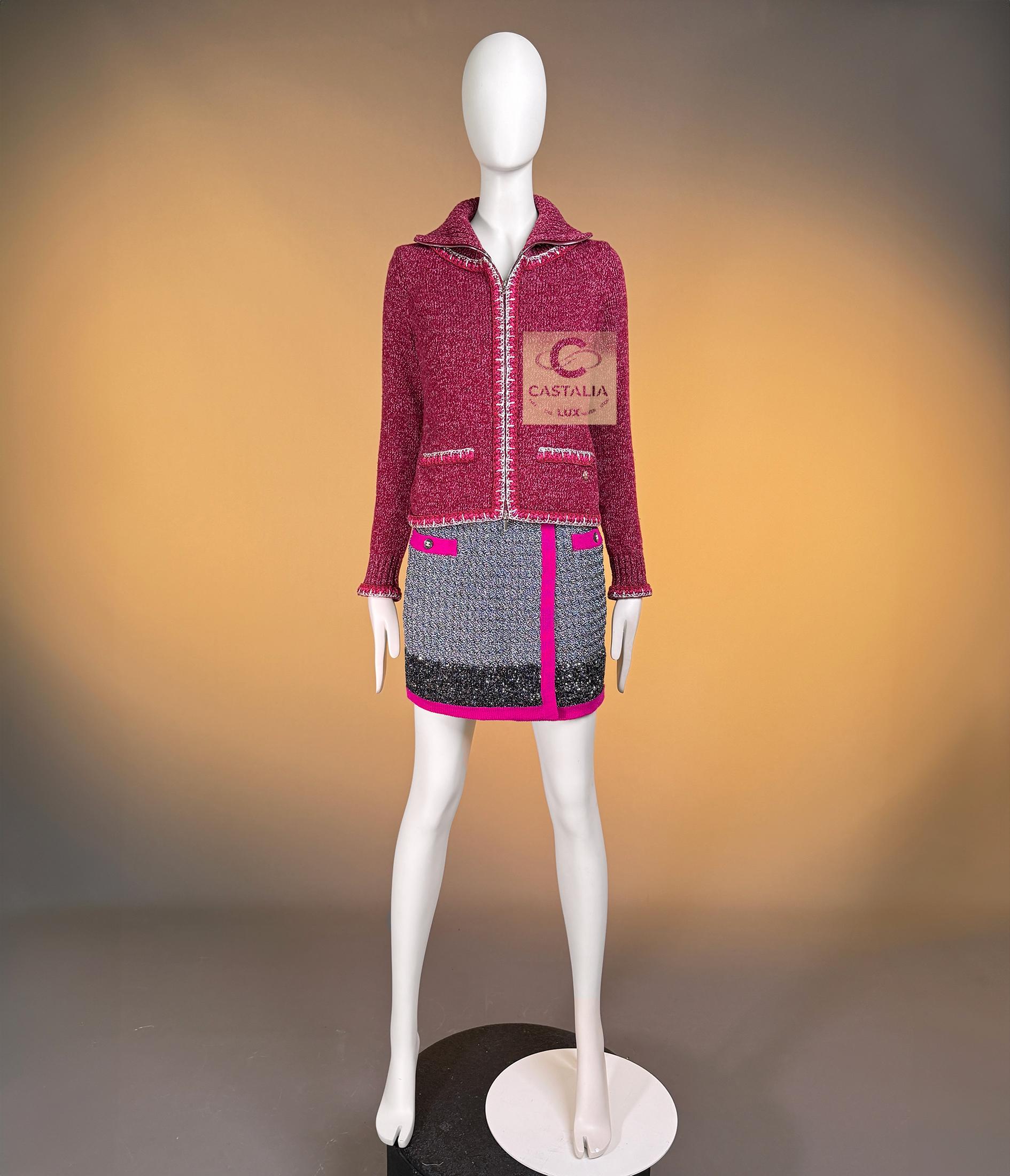 CHANEL Chaqueta Borgoña Icónica Estilo Kristen Stewart 36 FR en venta 1