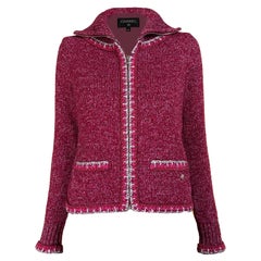 CHANEL Chaqueta Borgoña Icónica Estilo Kristen Stewart 36 FR