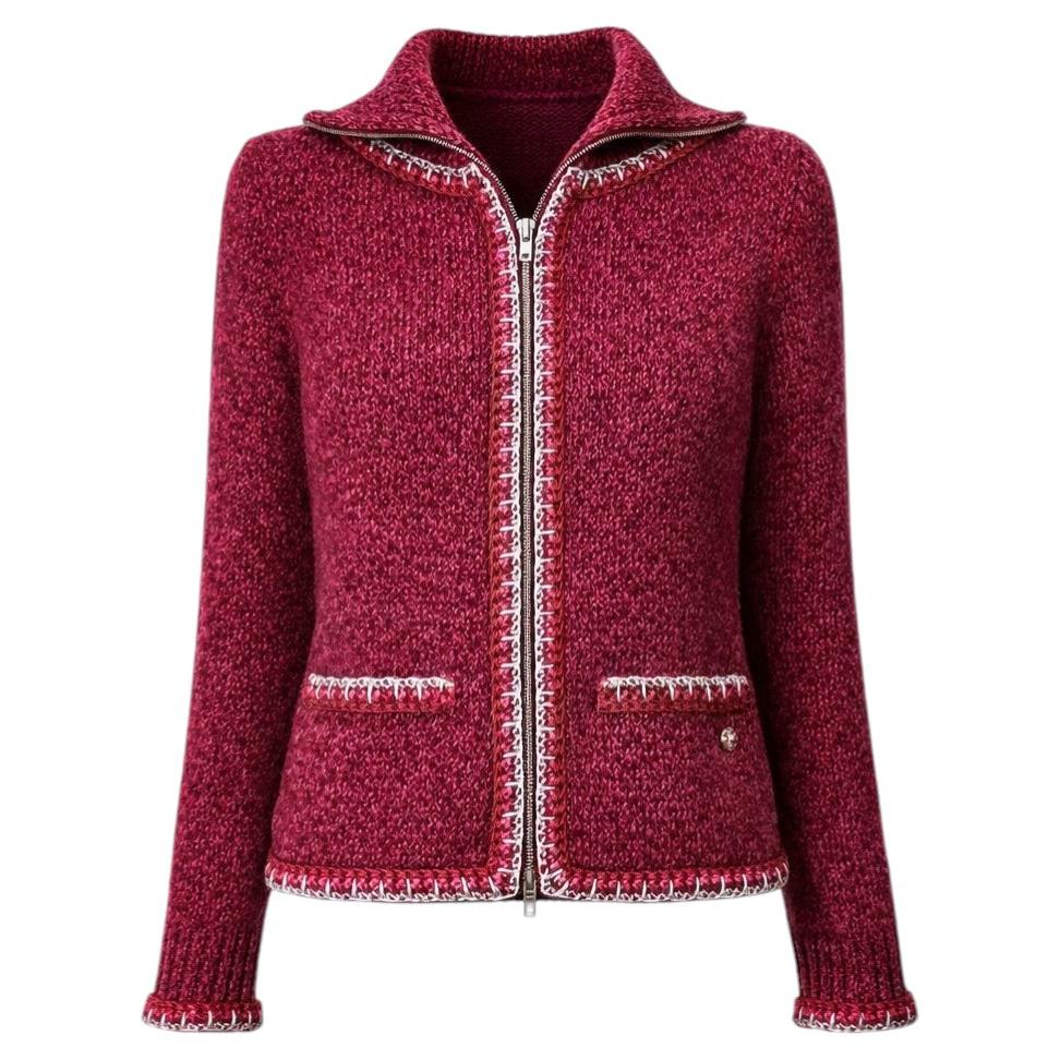 CHANEL Chaqueta Borgoña Icónica Estilo Kristen Stewart 36 FR