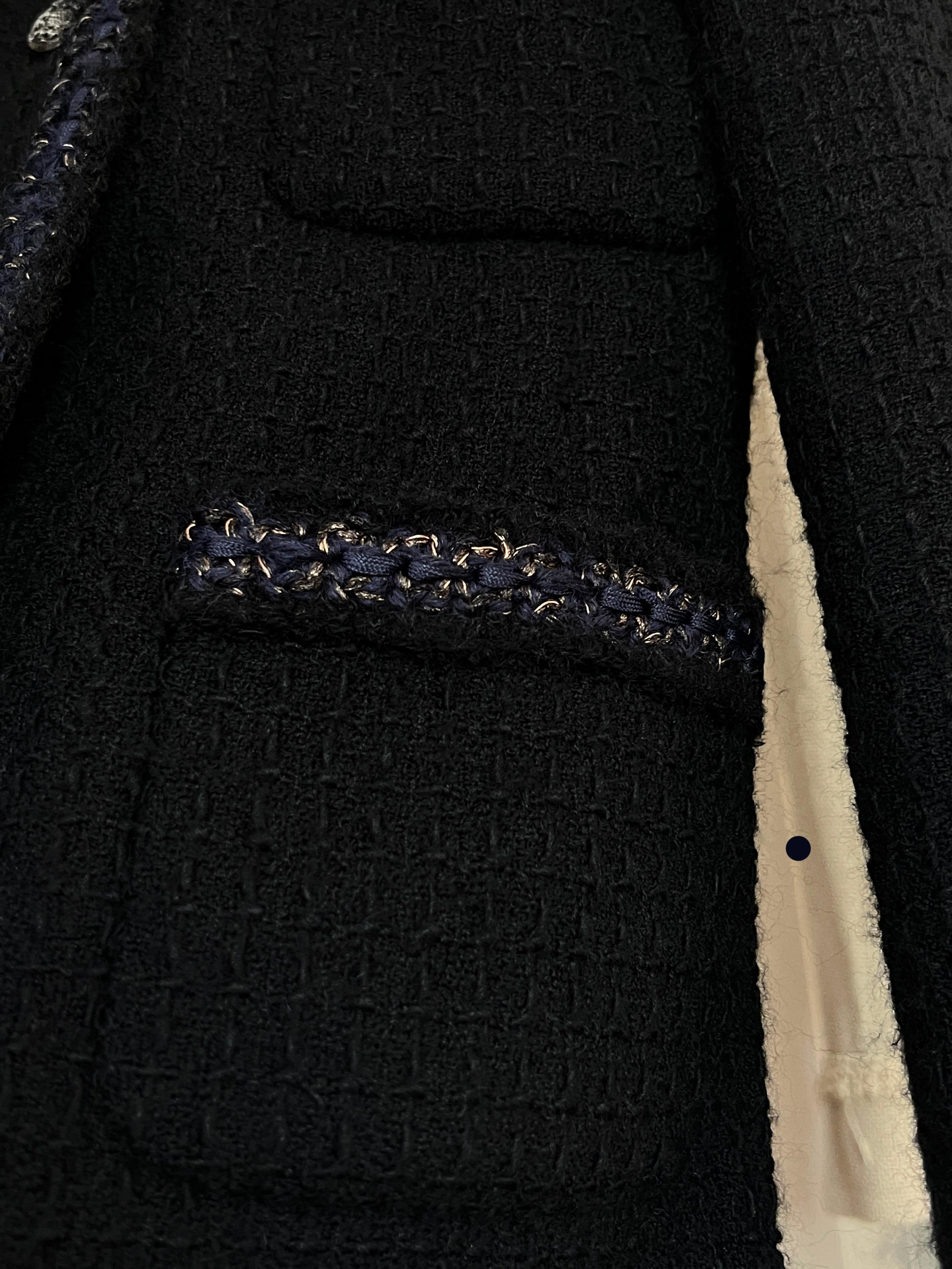 Chanel Iconic Little Black Tweed Jacket 6