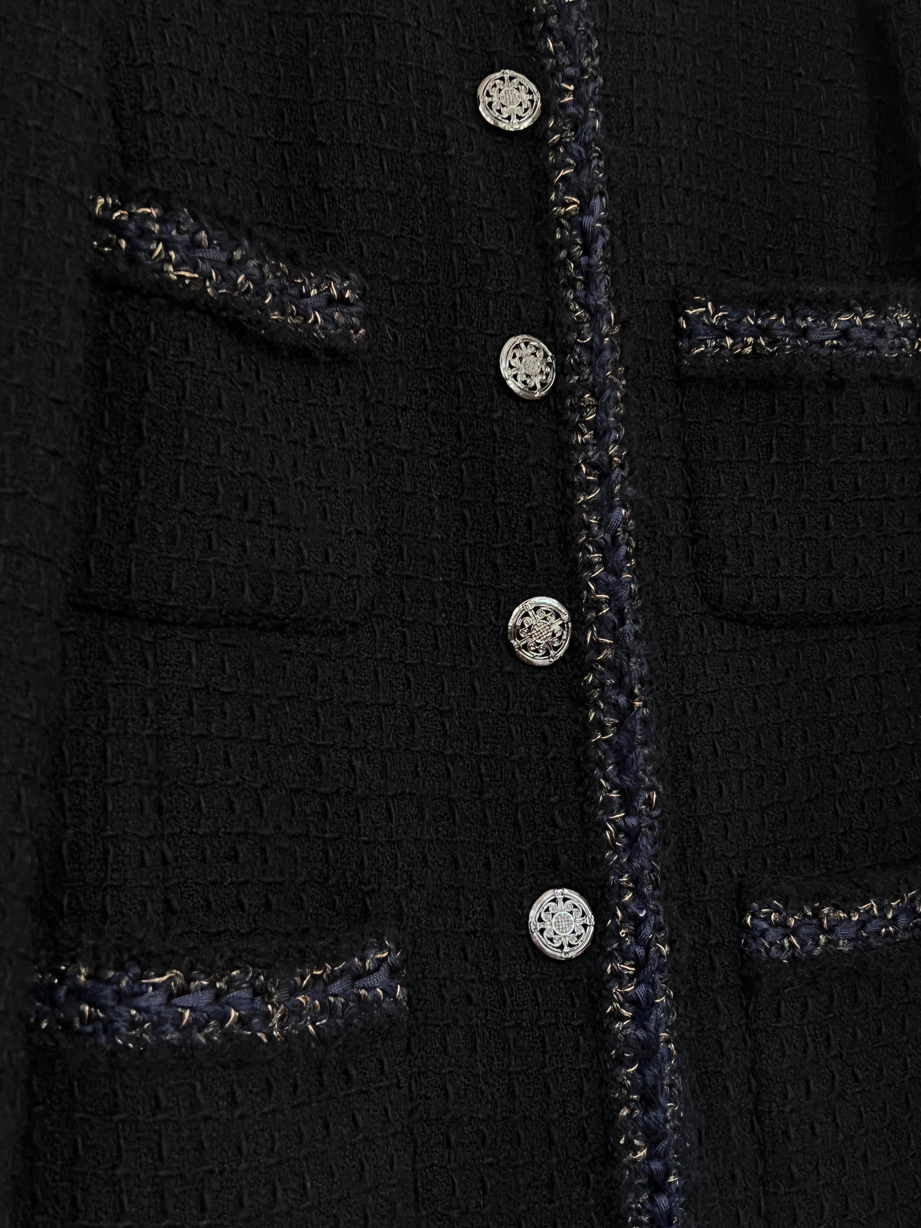Chanel Iconic Little Black Tweed Jacket In Excellent Condition In Dubai, AE