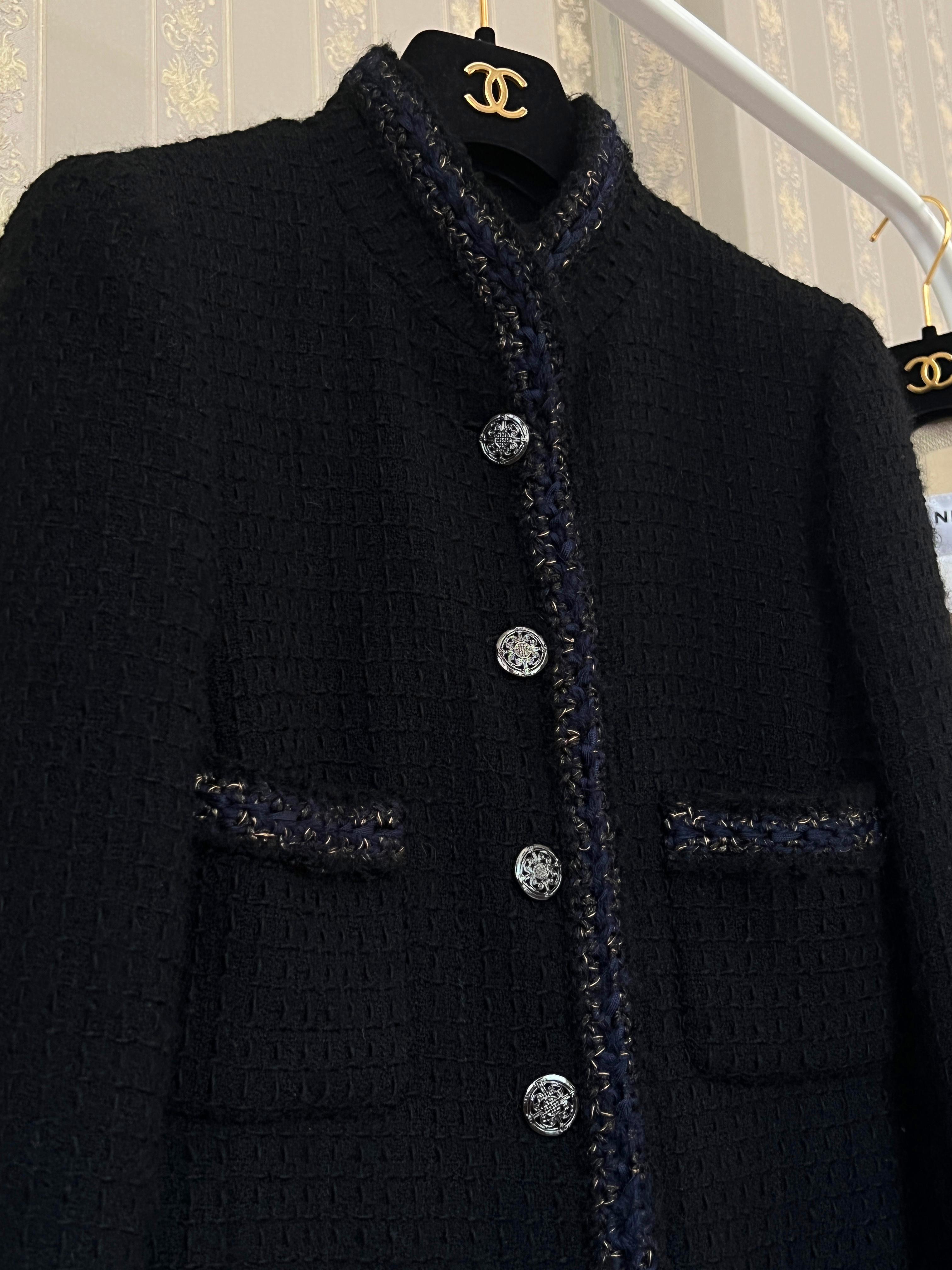Women's or Men's Chanel Iconic Little Black Tweed Jacket