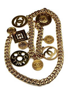 CHANEL Iconic Logo Medallion Charm Necklace Belt