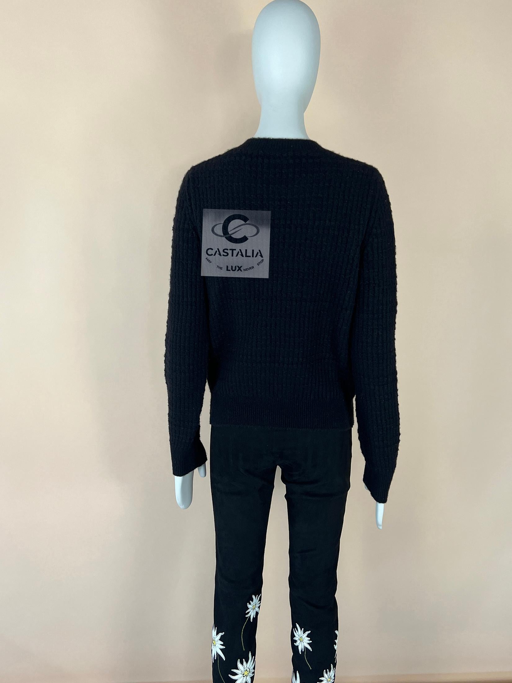 Chanel Iconic Lucky Charms Schwarzer Kaschmir-Pullover 38 FR im Angebot 13