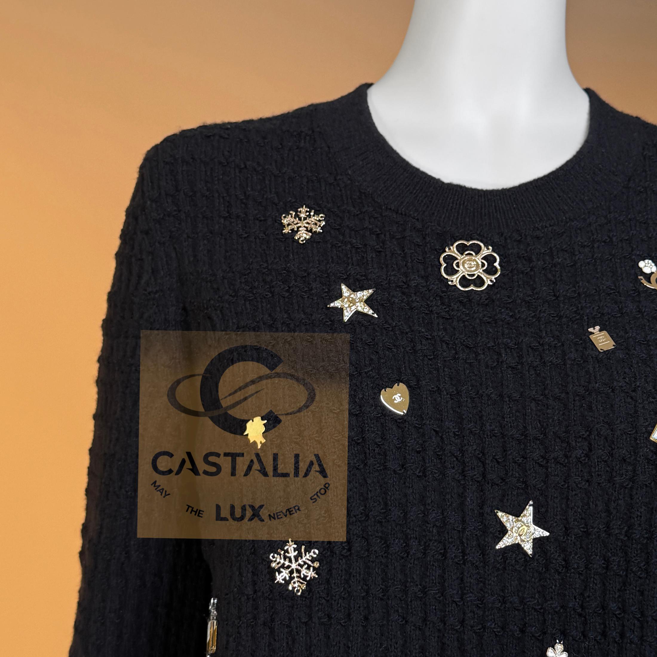 Chanel Iconic Lucky Charms - Maglia in cashmere 38 FR in vendita 5