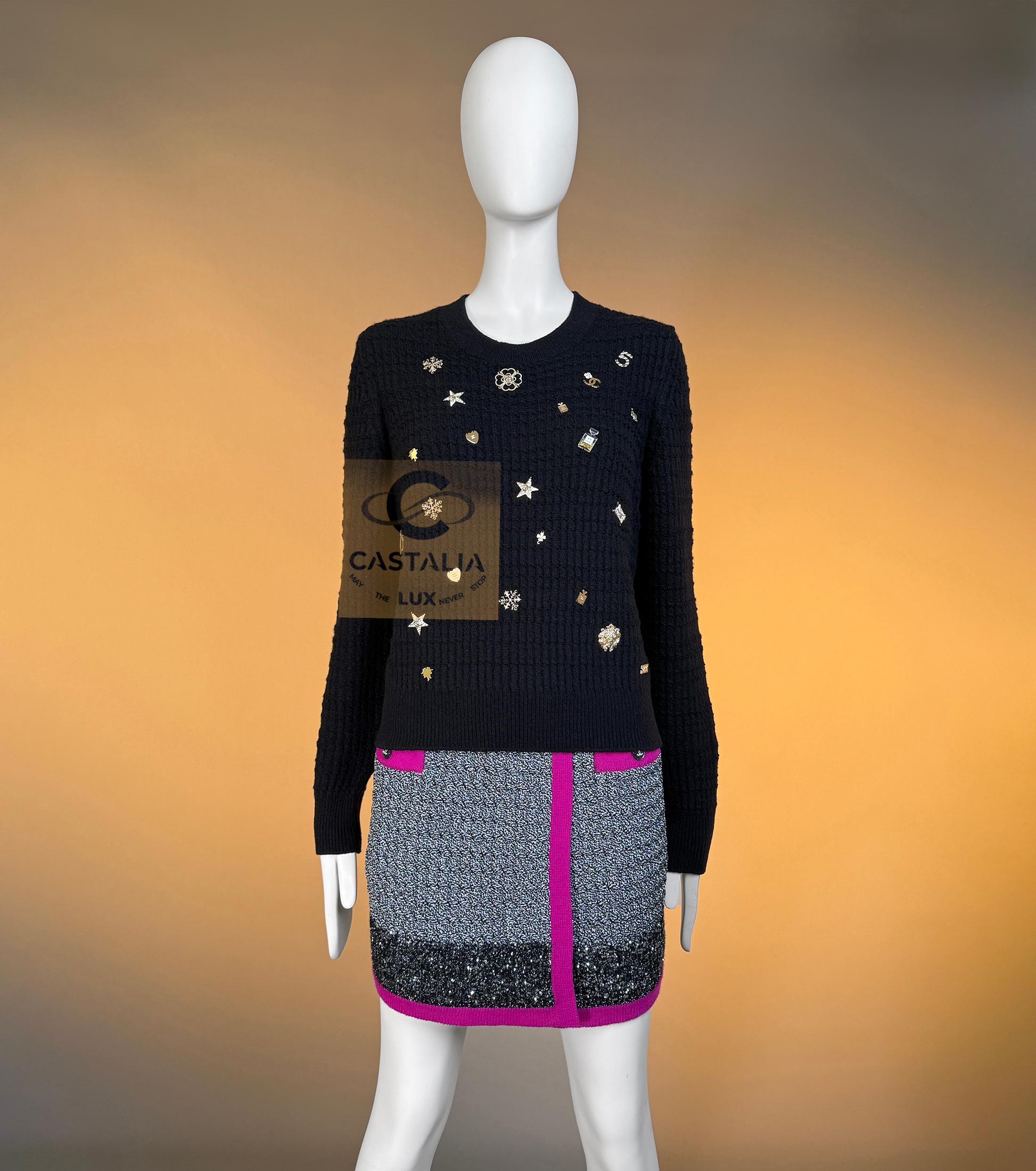 da uomo o donna Chanel Iconic Lucky Charms - Maglia in cashmere 38 FR in vendita