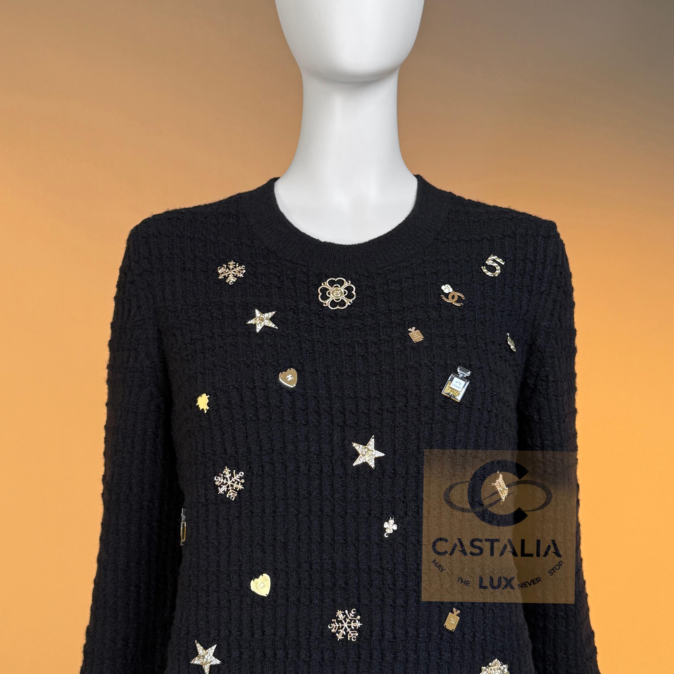 Chanel Iconic Lucky Charms - Maglia in cashmere 38 FR in vendita 3