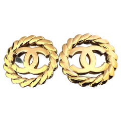 Chanel Iconic Massive Runway Mirrored Logo Double CC Earrings