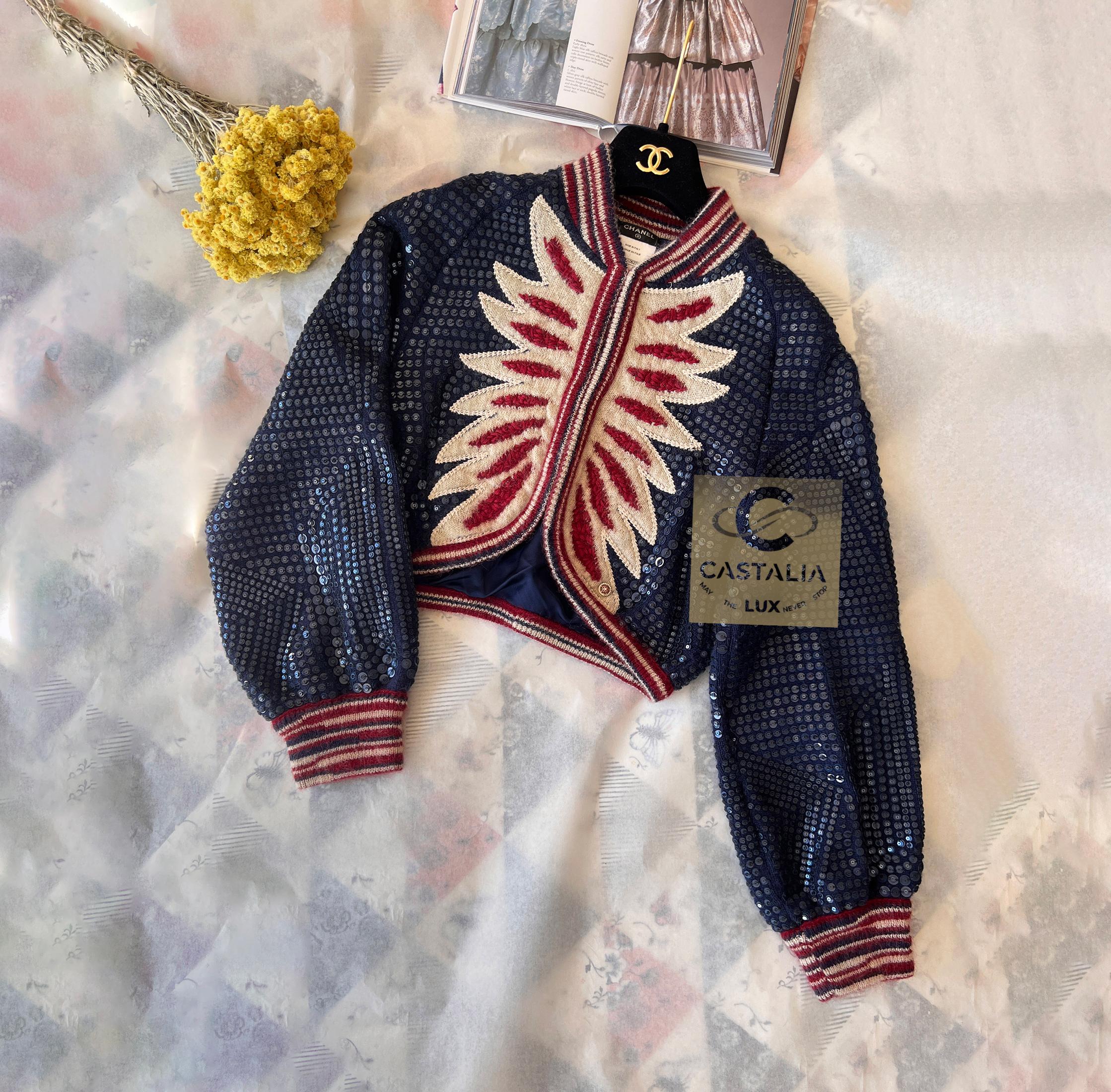 CHANEL Iconic Paris / DALLAS Paillettenjacke 34 FR 11