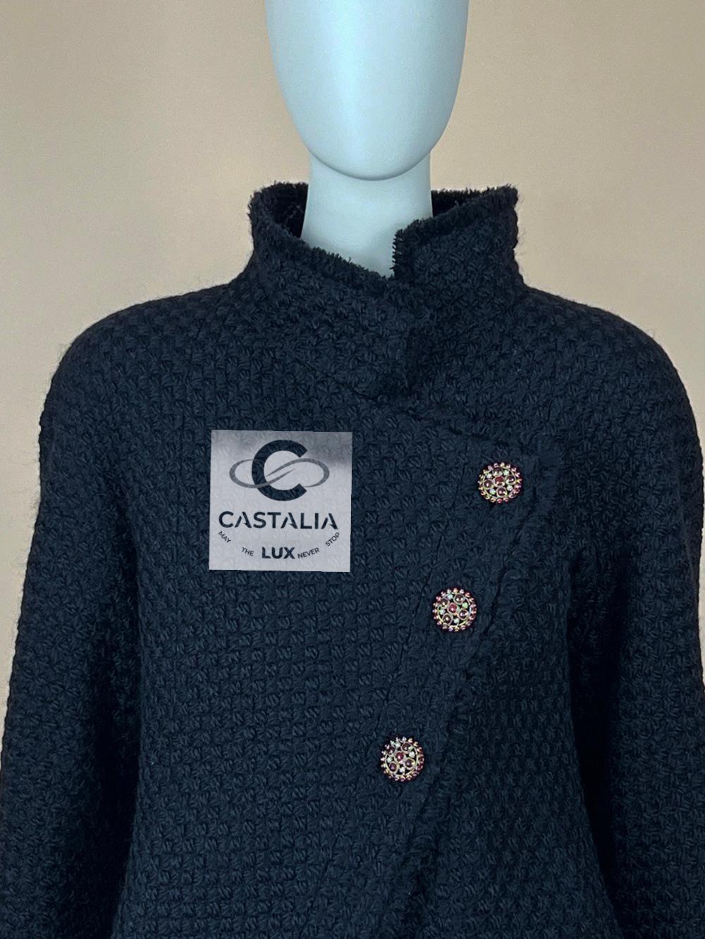 Chanel Iconic París / Edimburgo Chaqueta de tweed de tartán negro 6