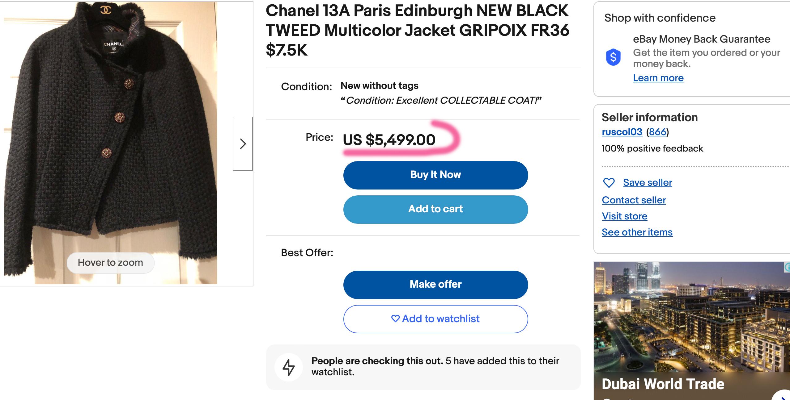 Chanel Iconic Paris / Edinburgh Black & Tartan Tweed Jacket 40 FR For Sale 1