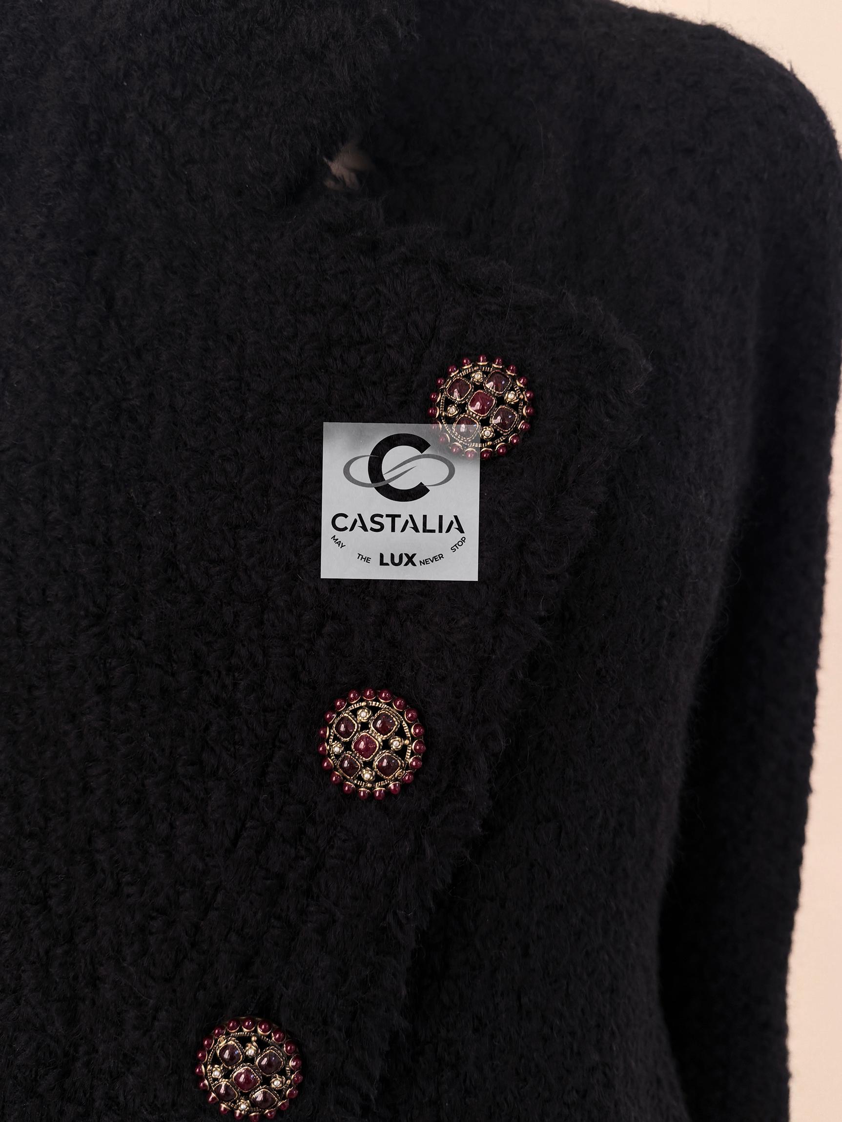 Chanel Iconic Paris / Edinburgh Schwarze Tartan-Tweedjacke 38 FR im Angebot 2