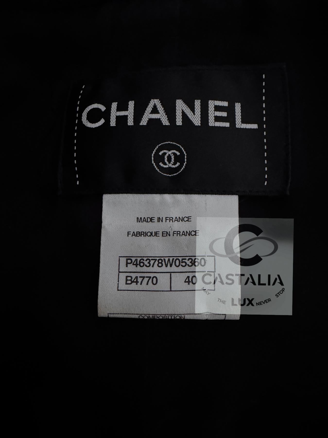 CHANEL Veste en tweed noir Icone Paris / iCon 40 FR en vente 10