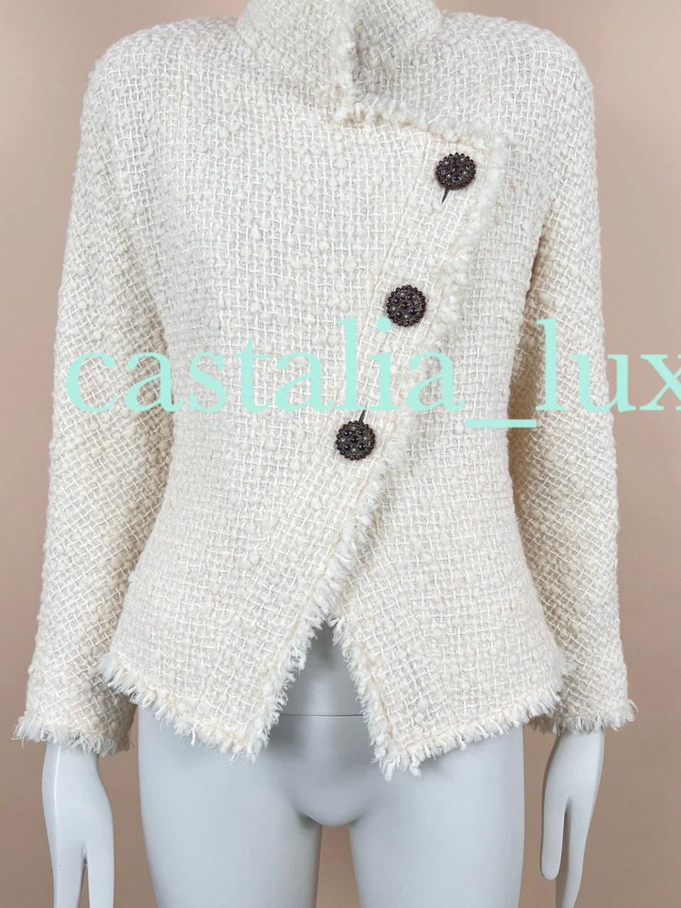 Chanel Iconic Paris / Edinburgh CC Jewel Buttons Tweed Jacket For Sale 12
