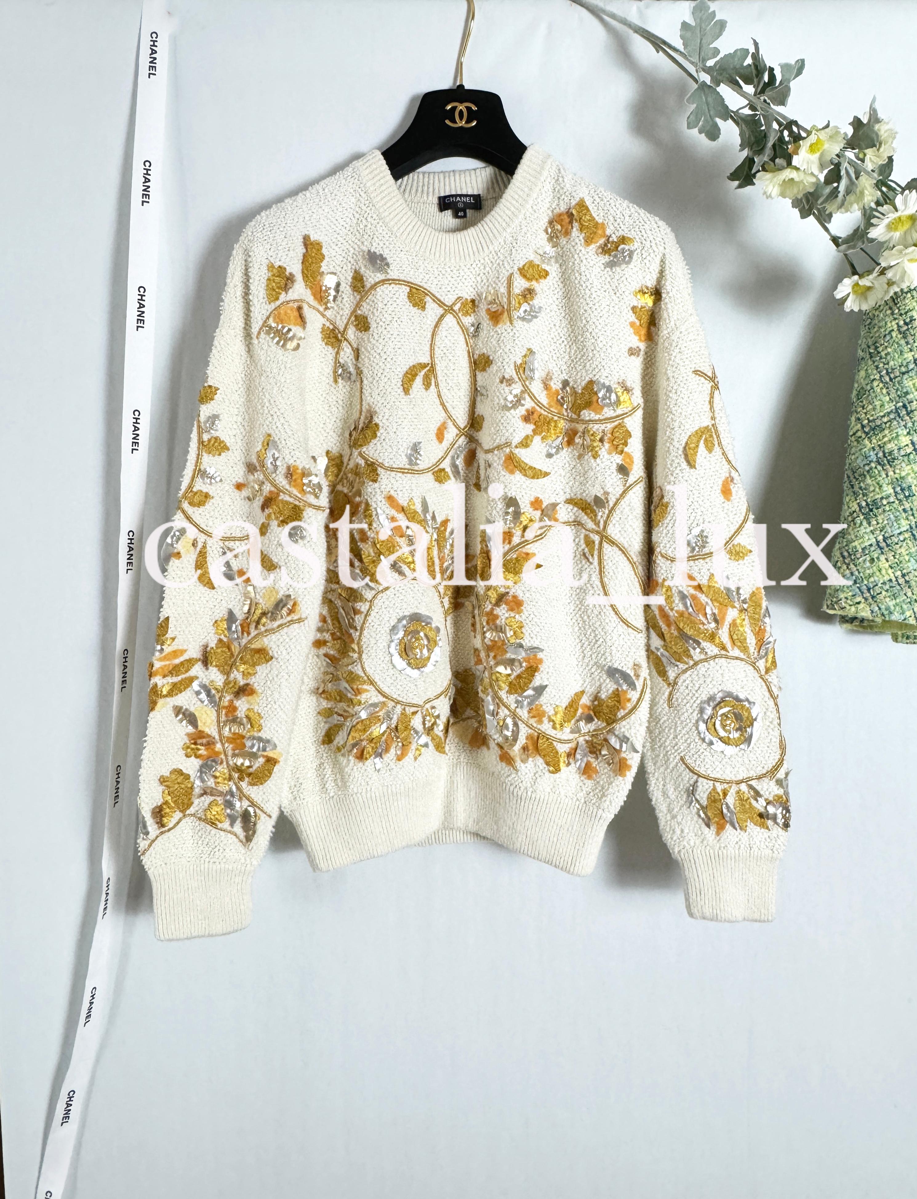  Chanel Iconique Paris / Grèce - Pull brodé du logo CC Unisexe 
