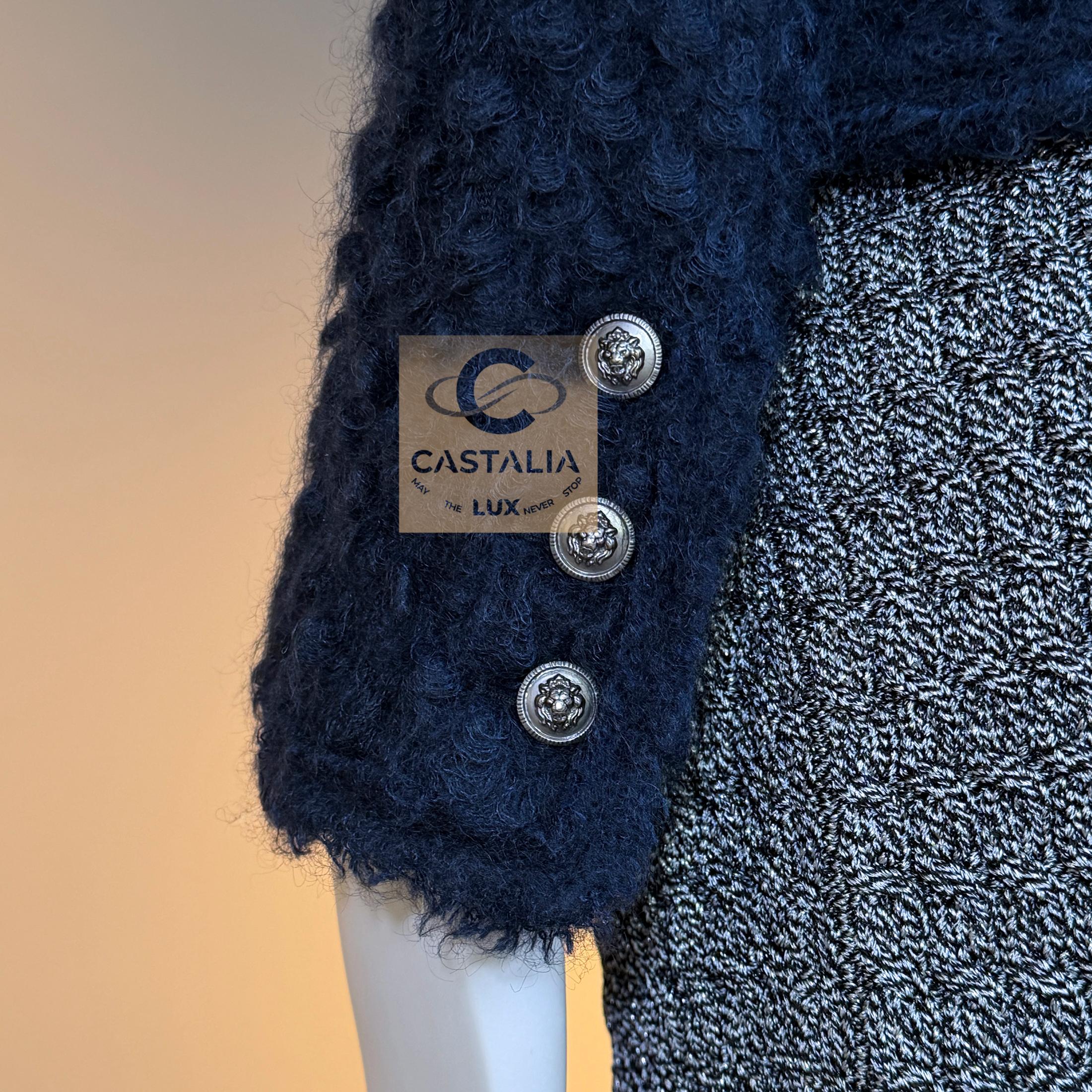 Chanel Iconic Paris / London Giacca nera in tweed 40 FR in vendita 6