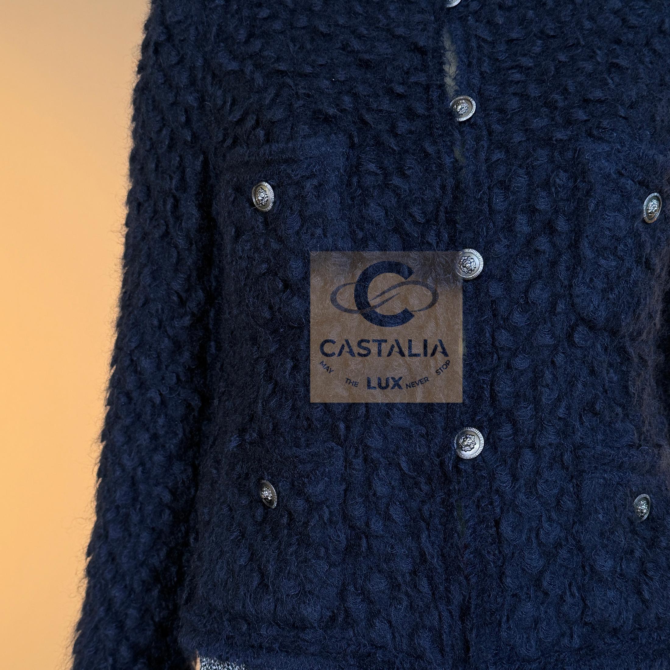 da uomo o donna Chanel Iconic Paris / London Giacca nera in tweed 40 FR in vendita