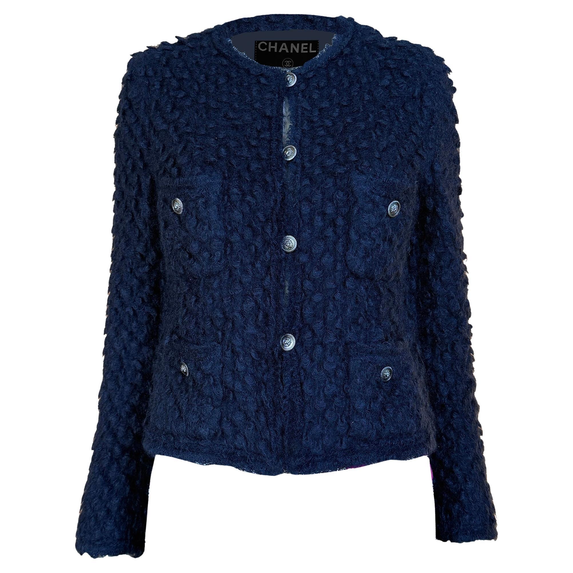 Chanel Iconic Paris / London Giacca nera in tweed 40 FR