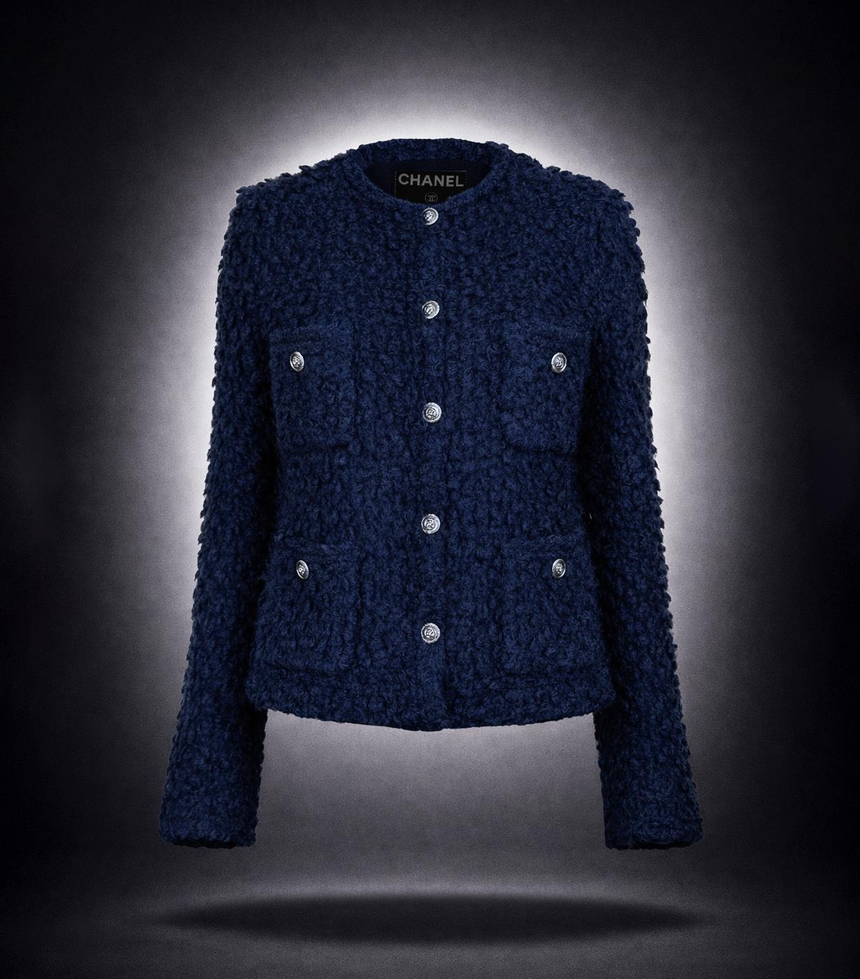 CHANEL Iconic Paris / London Schwarz Tweed Jacke 40 FR im Angebot