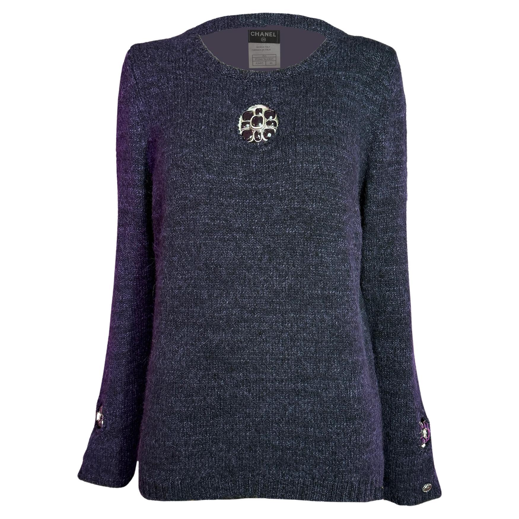 CHANEL Iconic Paris / London Jewel Gripoix Jumper 44 FR