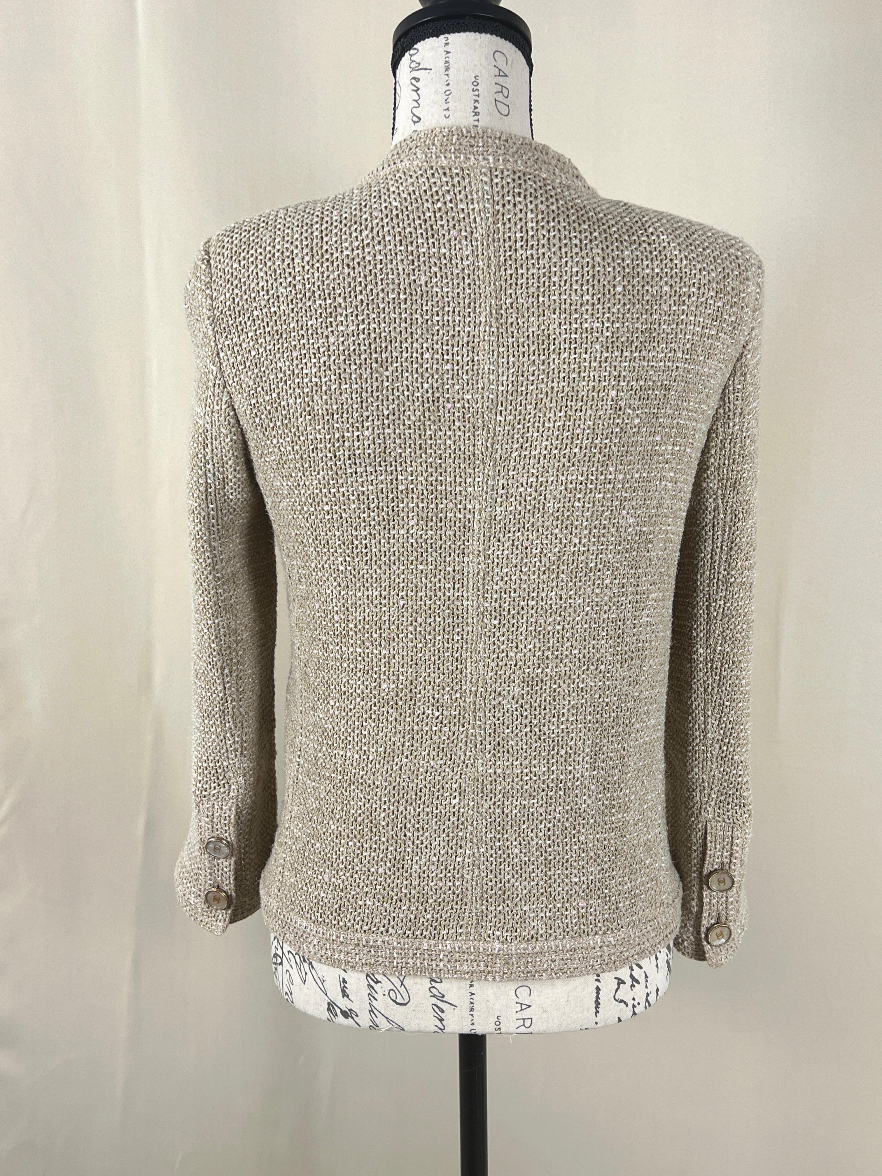 Chanel Iconic Paris / Seoul Beige Tweed Jacket For Sale 5