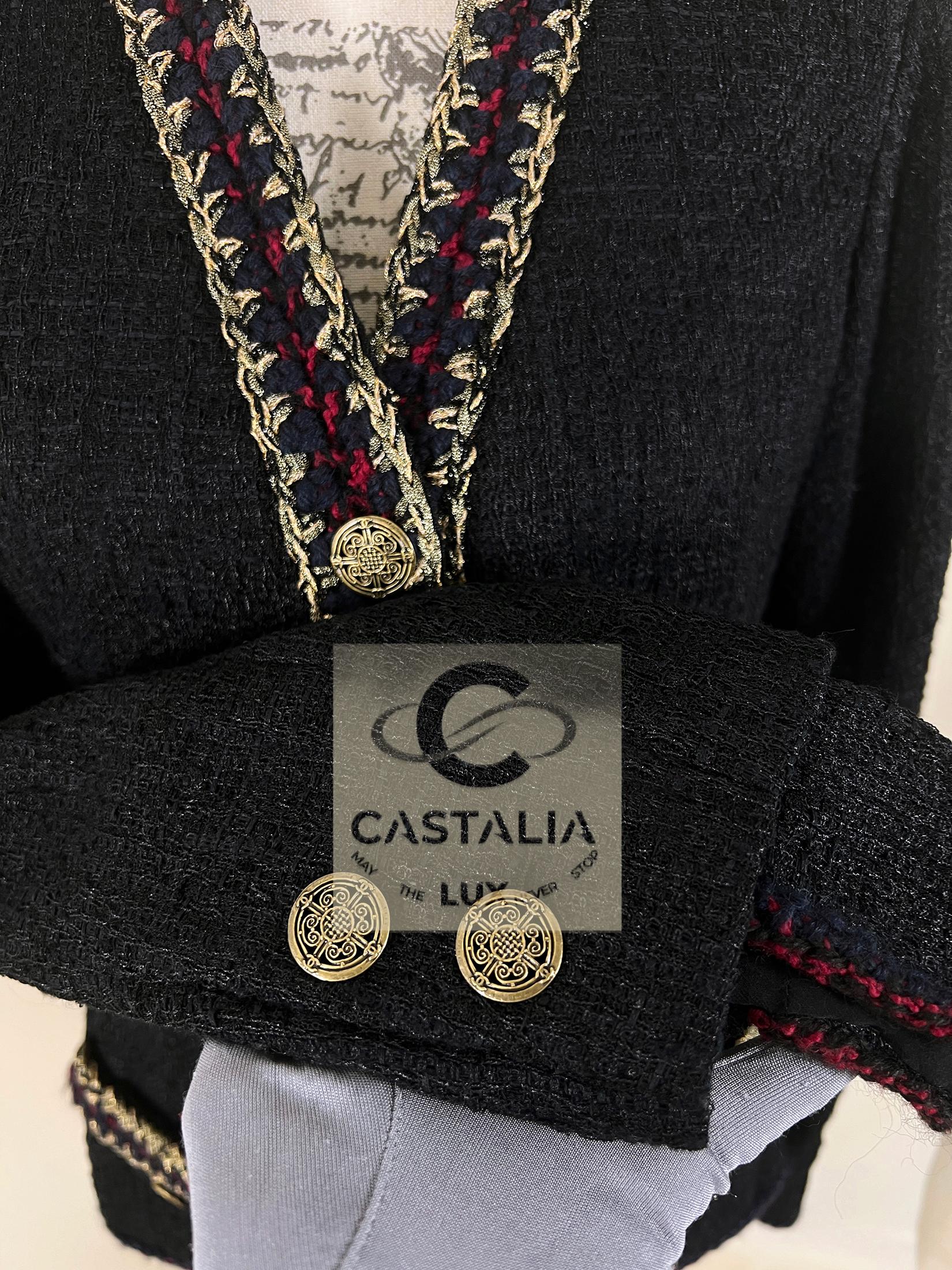 CHANEL Iconic Paris / Shanghai Veste en tweed noir 34 FR en vente 6