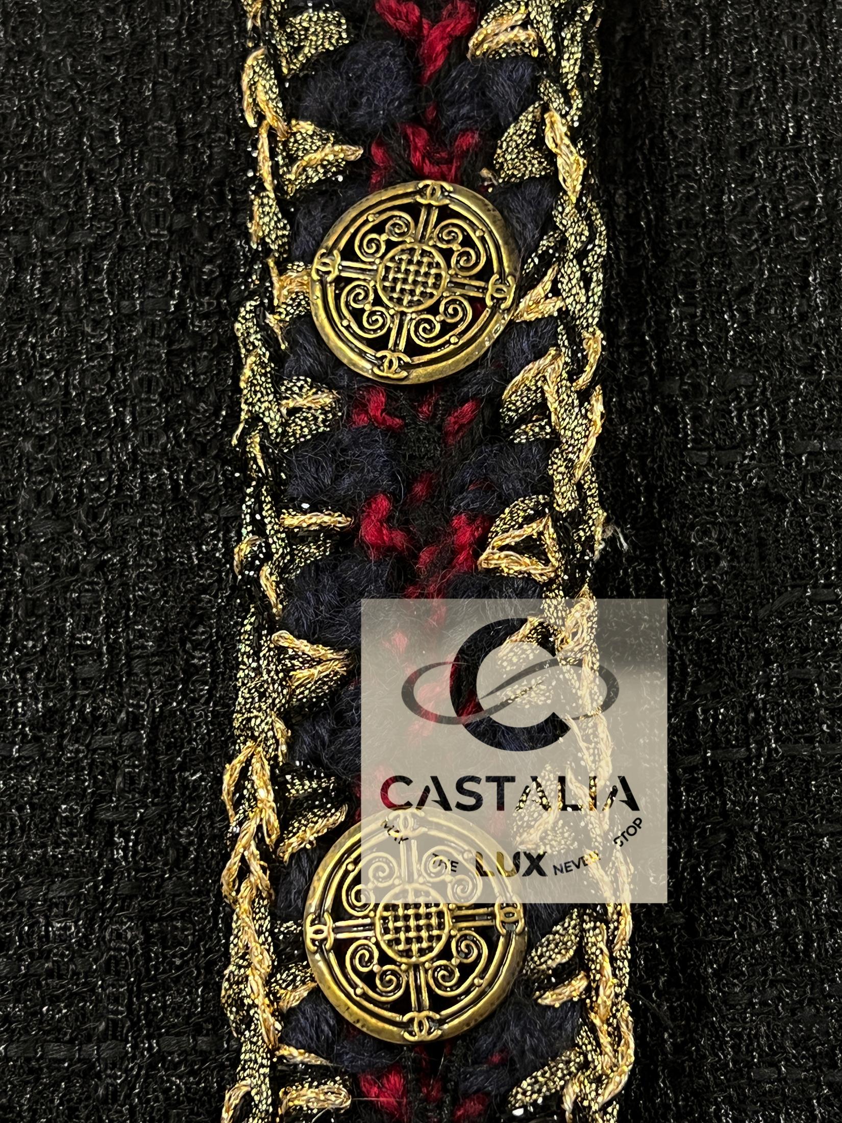 CHANEL Iconic Paris / Shanghai Veste en tweed noir 34 FR en vente 9