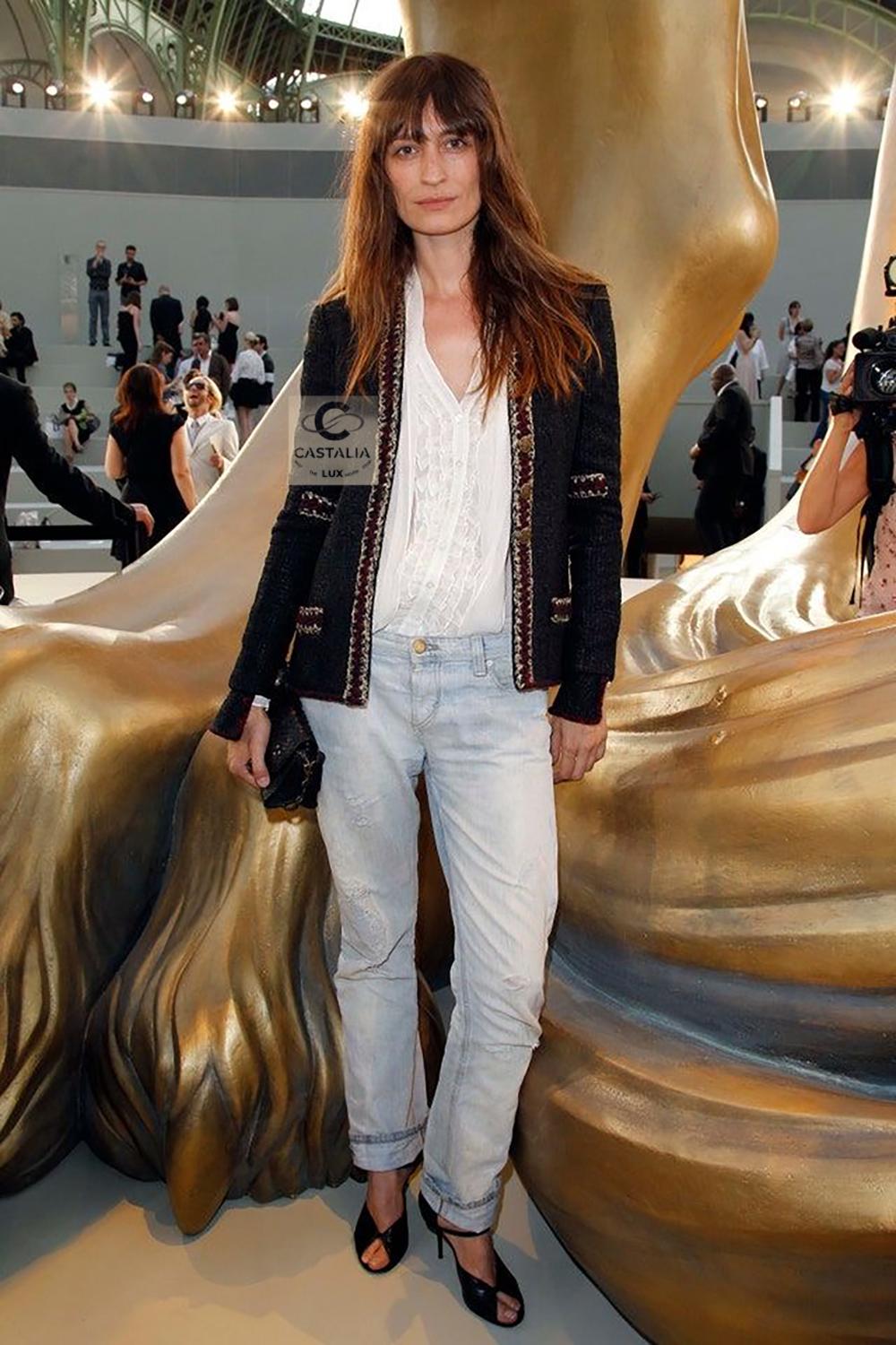 Noir CHANEL Iconic Paris / Shanghai Veste en tweed noir 34 FR en vente