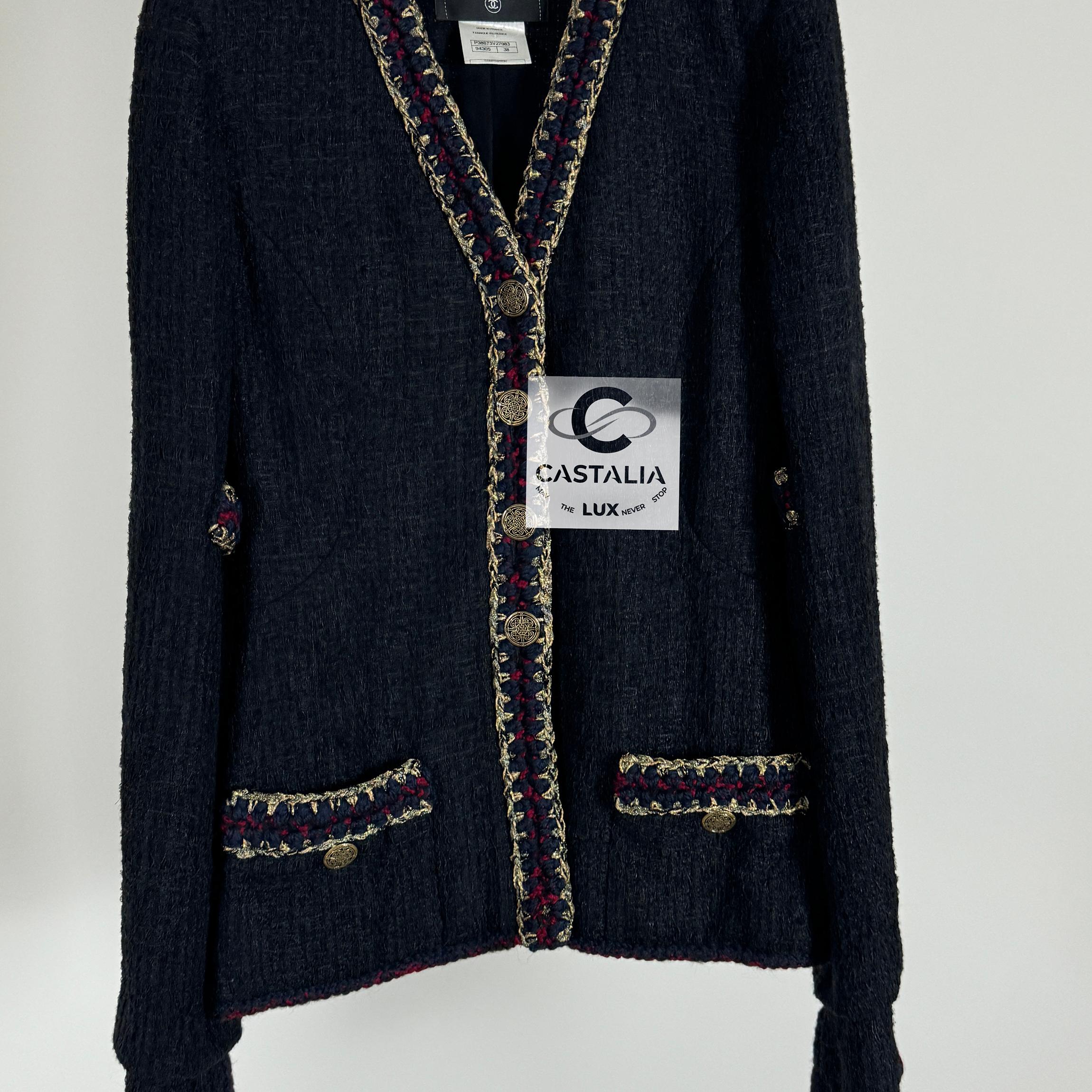 Chanel Iconic Paris / Shanghai Black Tweed Jacket 34 FR 3