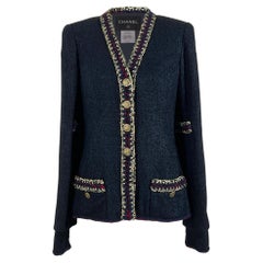 CHANEL Iconic Paris / Shanghai Black Tweed Jacket 34 FR