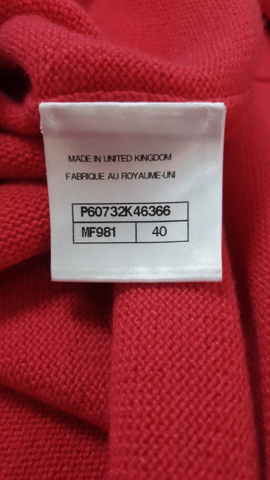 Red Chanel Iconic Rare CC Logo Deauville / Biarritz Maxi Cashmere Cardigan Sz.40 For Sale