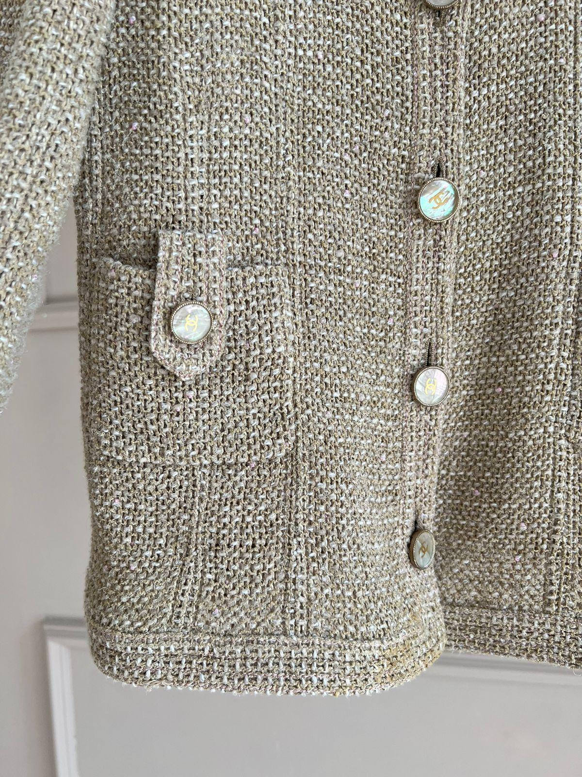 Chanel Iconic Seoul Beige Tweed Jacket 6