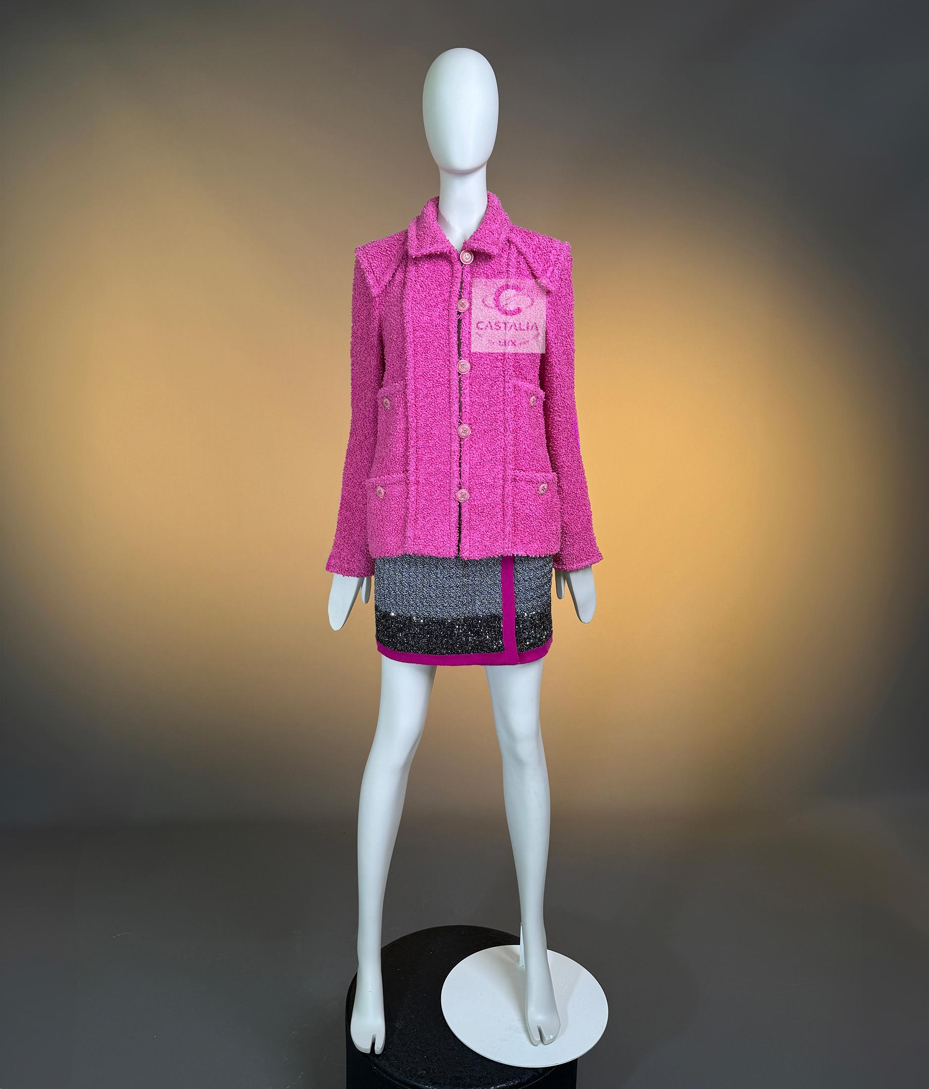 Chanel Iconic Vittoria Ceretti Ad Campaigner Giacca di tweed 38 FR in vendita 2