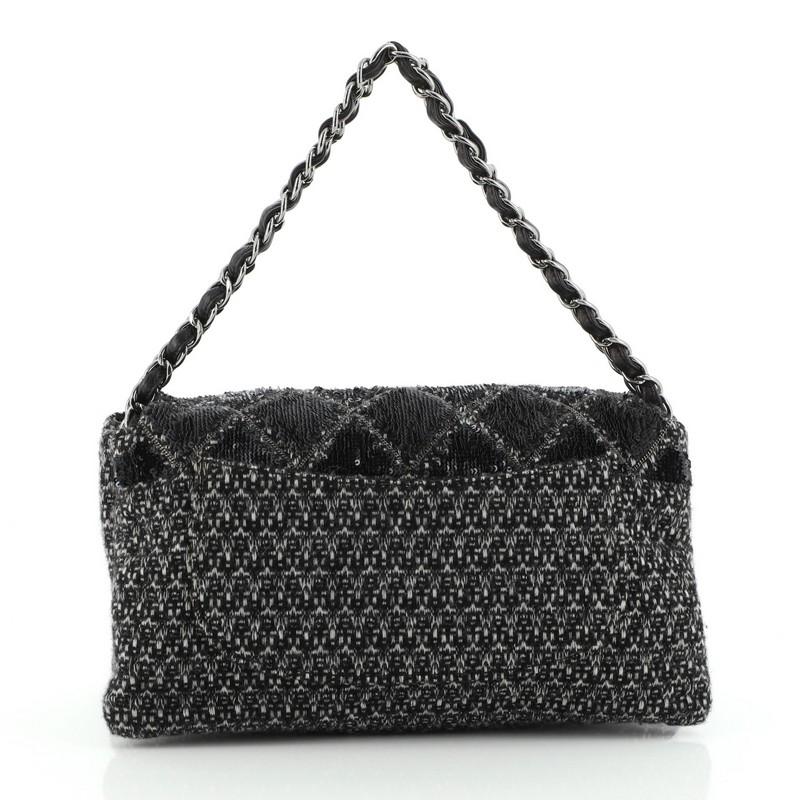 Chanel Icons 3 Bag Quilted Embellished Tweed Jumbo In Good Condition In NY, NY