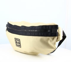 Chanel Identification Beige Nylon Banana Bag