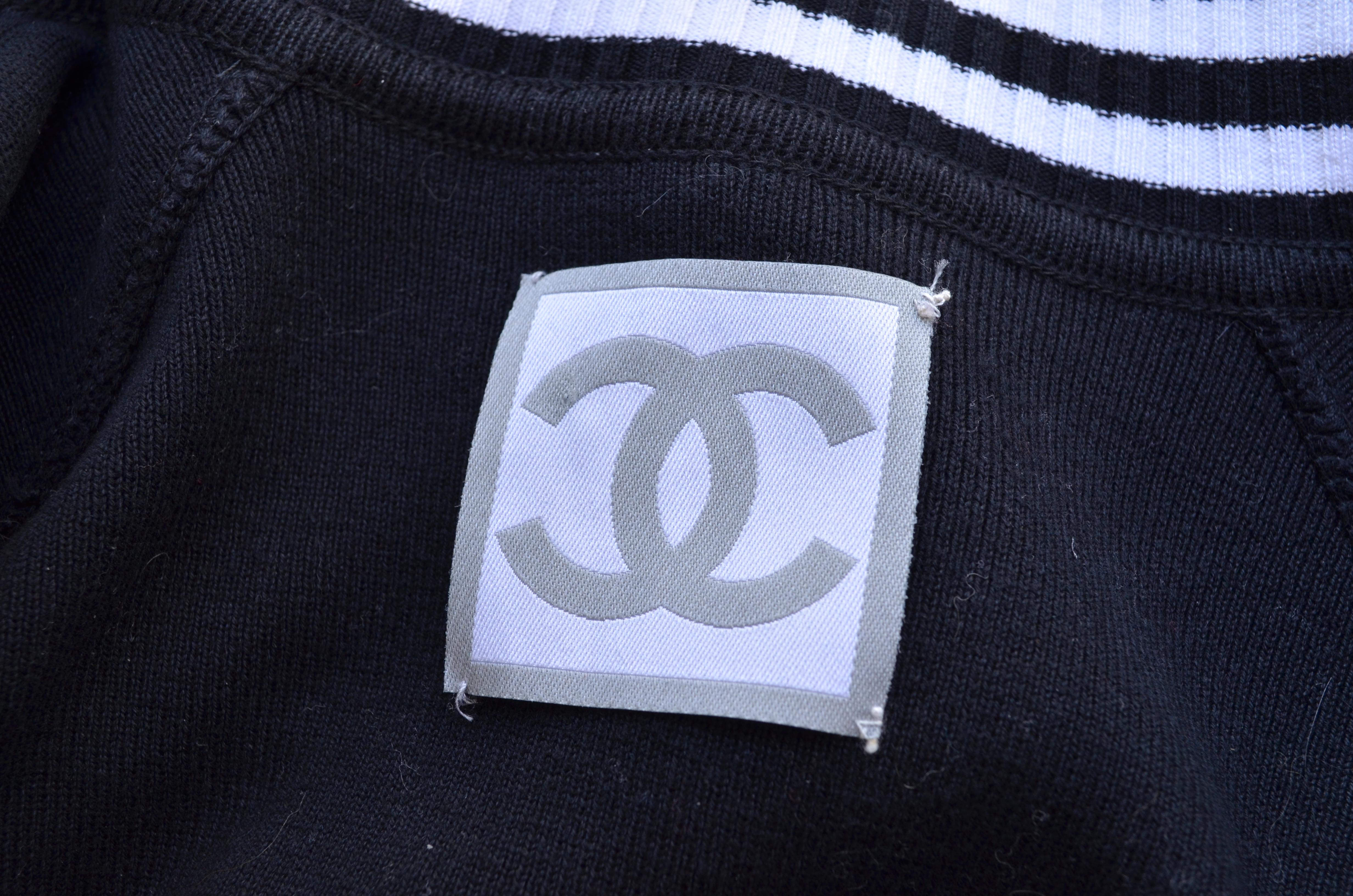 Chanel Identification Cotton Logo Track Jacket 2004 Sz 38 2