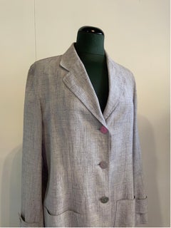 Chanel Identification linen Grey Trench Coat